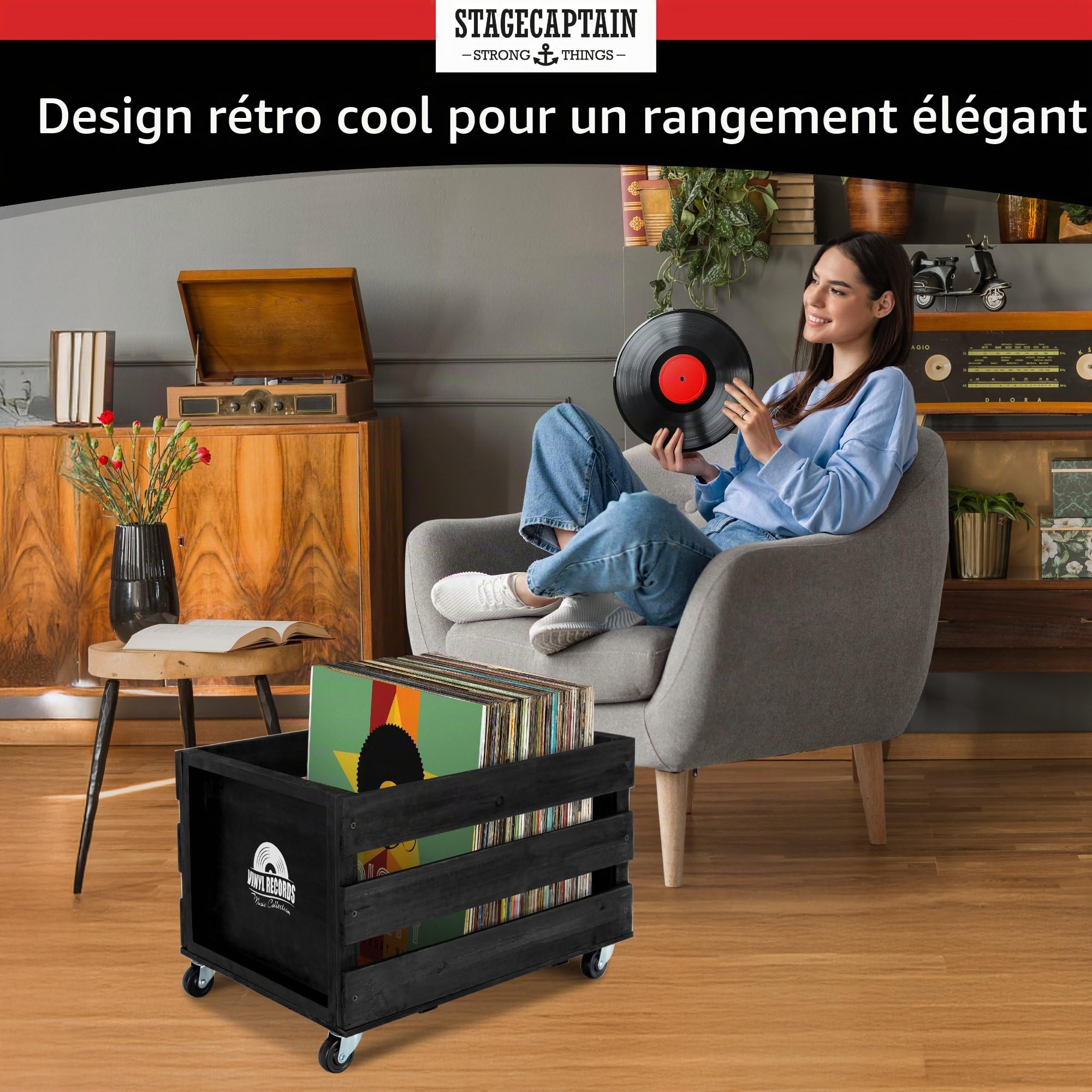 Stagecaptain SPK-100 BK caisse à disques Emil noire