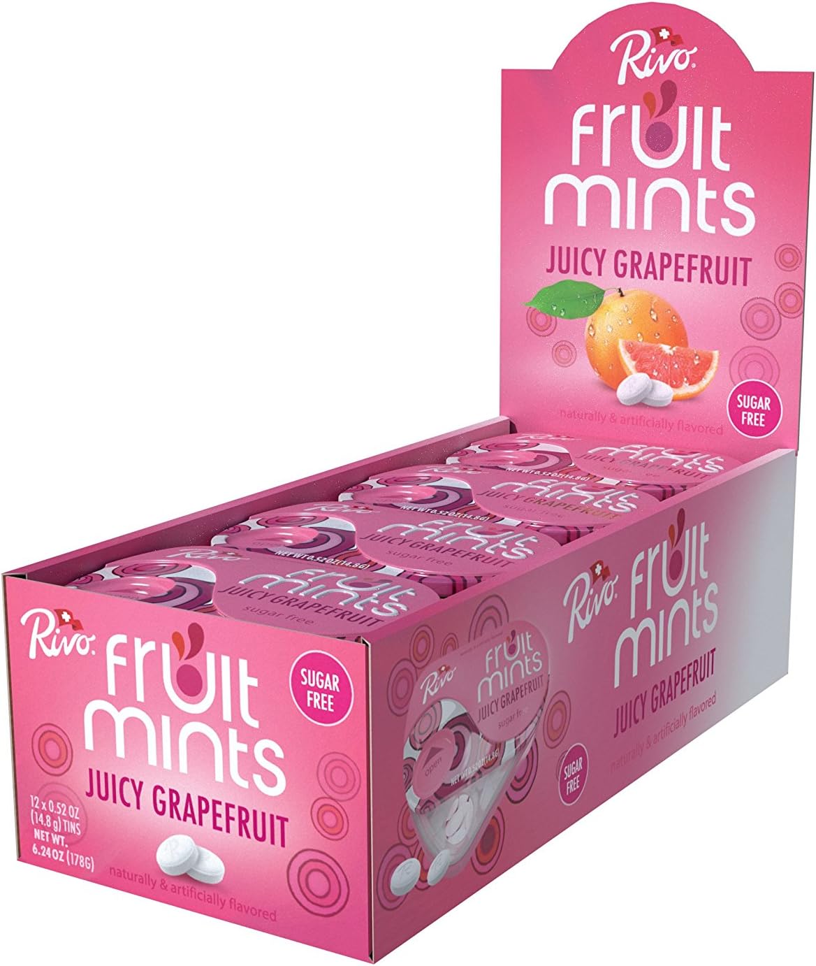 Rivo Juicy Grapefruit Mint, 12pk - .52oz tin