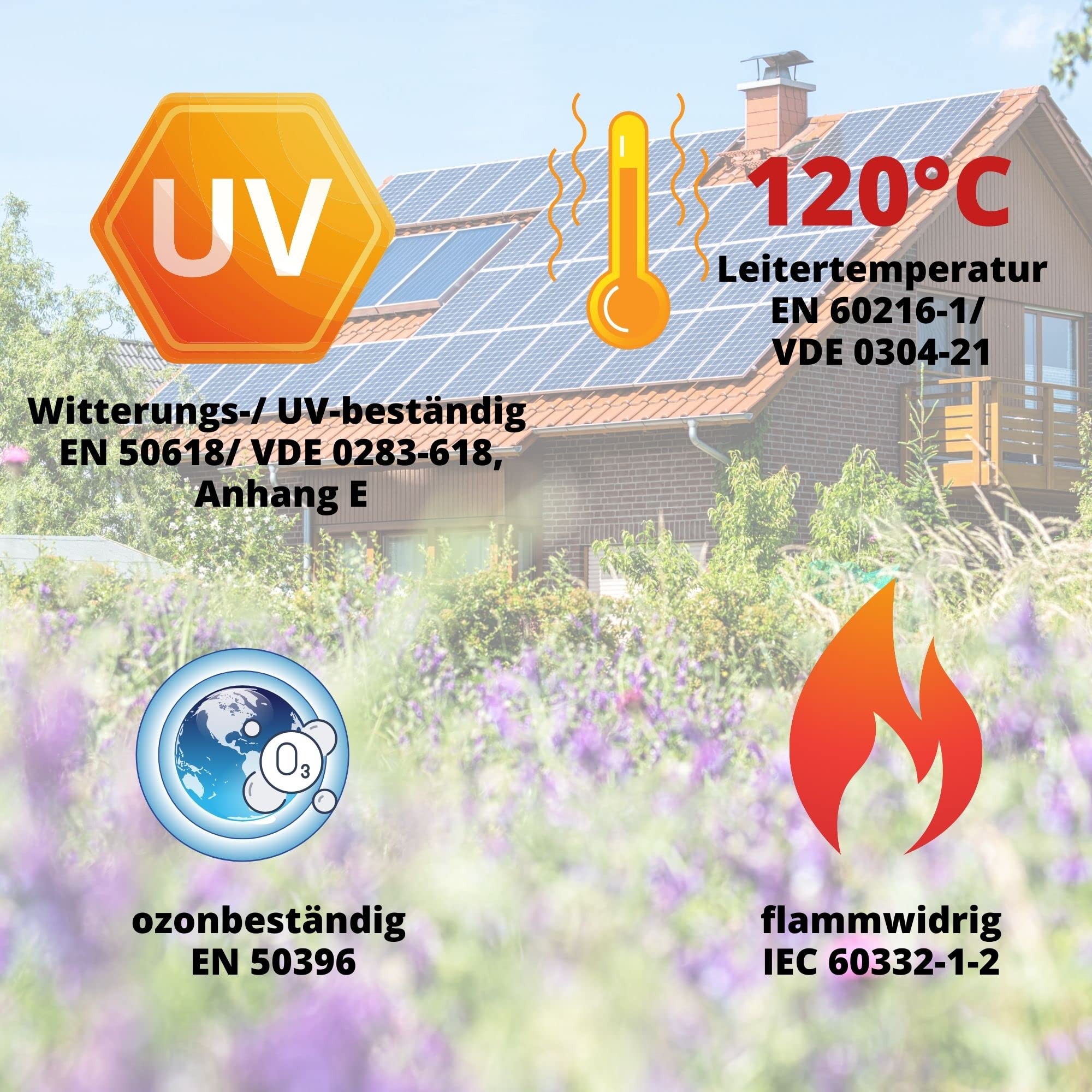 Lapp 10m Cable Solar H1Z2Z2-K 1x10mm2 Negro, Resistente UV e Impermeable | Conductor de cobre estañado, libre de hal"f3genos y apto para sistemas fotovoltaicos en exteriores o bajo el agua