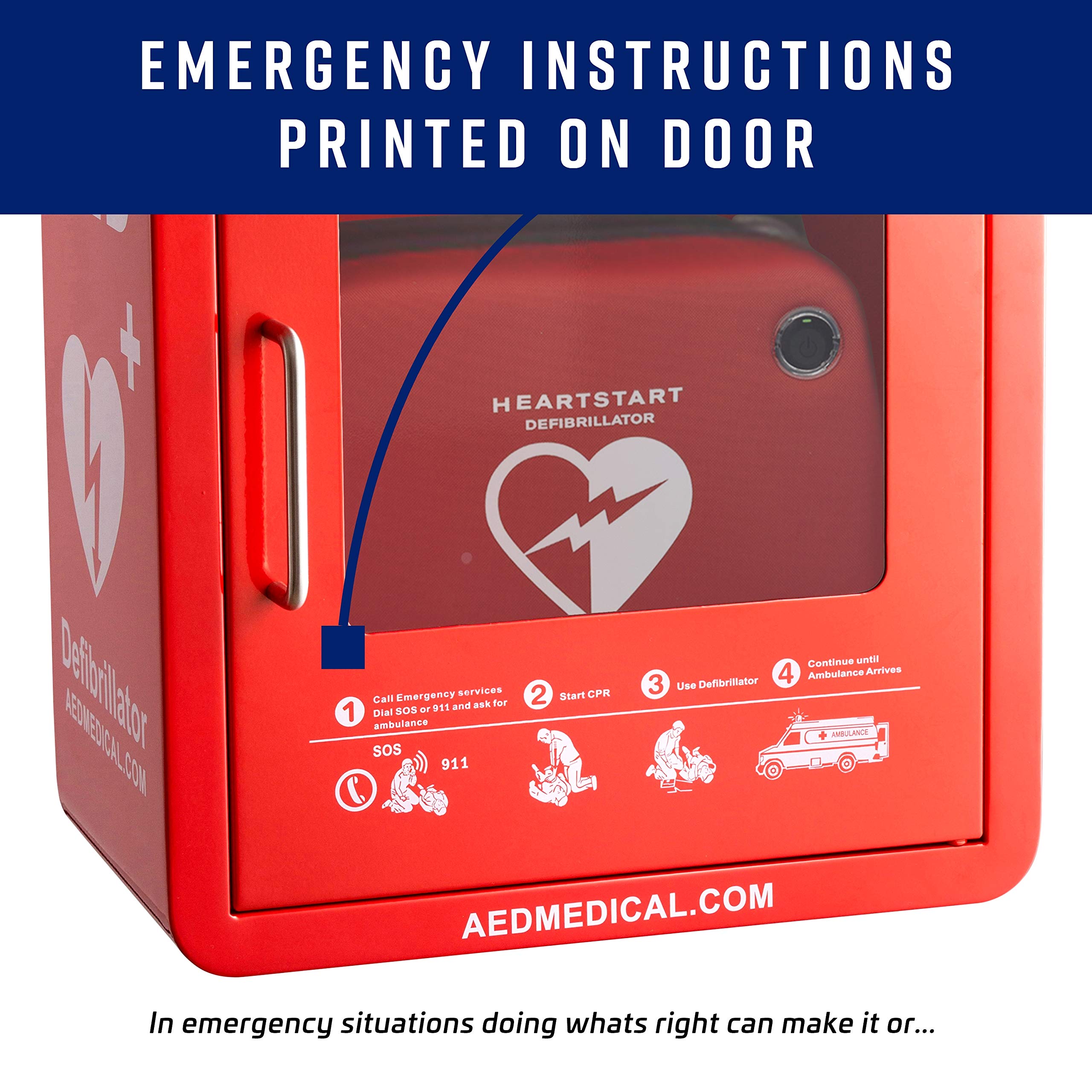 Stainless Steel AED 14 x 8 x 15.5 Inch Wall Mount Storage