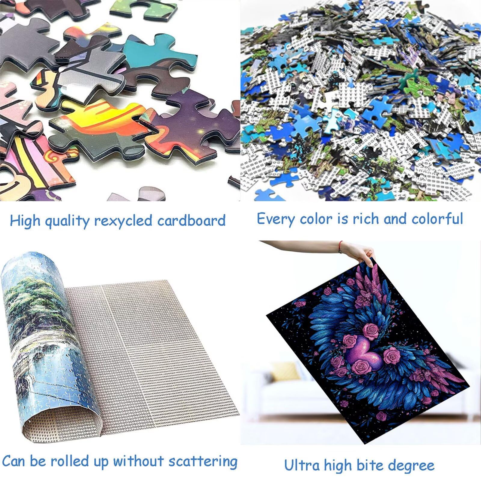 Puzzle 4000 elementów miłość puzzle dla dorosłych skrzydło 141 x 87 cm unikalne rzemiosło klasyczne drewniane układanka 3D do rodzinnych gier aktywnych, układanka do samodzielnego wykonania nawet do