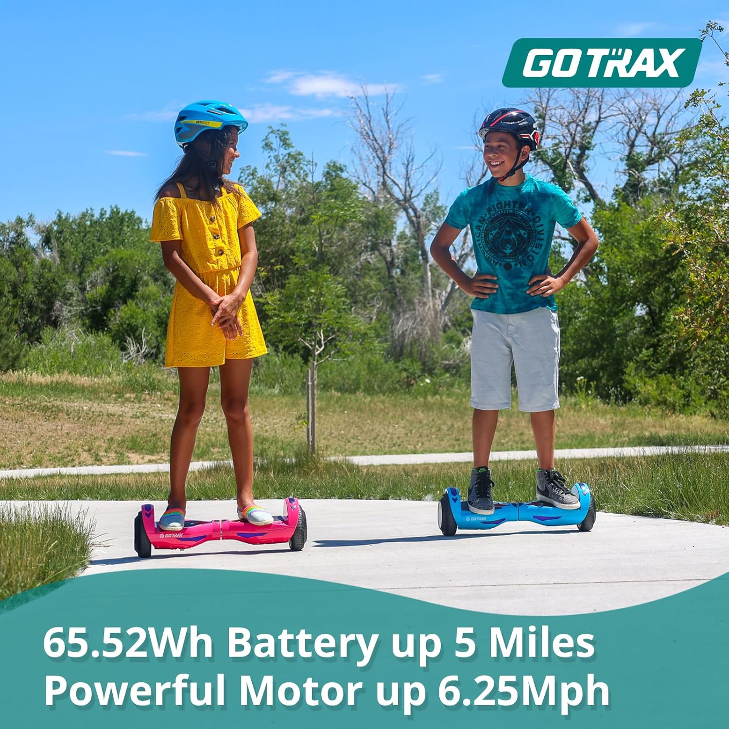 Hoverboard Gotrax with solid 6.5 "Solid-off/off-road tires, maximum range 5/6 miles, power of 6.2 miles per hour for double brush engine, certified UL2272 and 65.52W/93.6Wh self-tanking scooter battery for 44-176 pounds 4 81B0h2G7hsL. AC SL1500