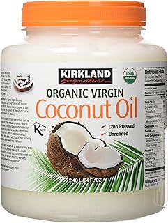 Kirkland Signature Cold Pressed Unrefined Organic Virgin Coconut Oil, 84 Ounce (Pack of 2)