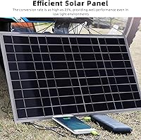 Vista 2 de Zunate Kit de cargador de panel solar de 100 W con controlador de carga de 12 V 10-50 A Marco de aluminio, salidas USB y CC para RV, barco