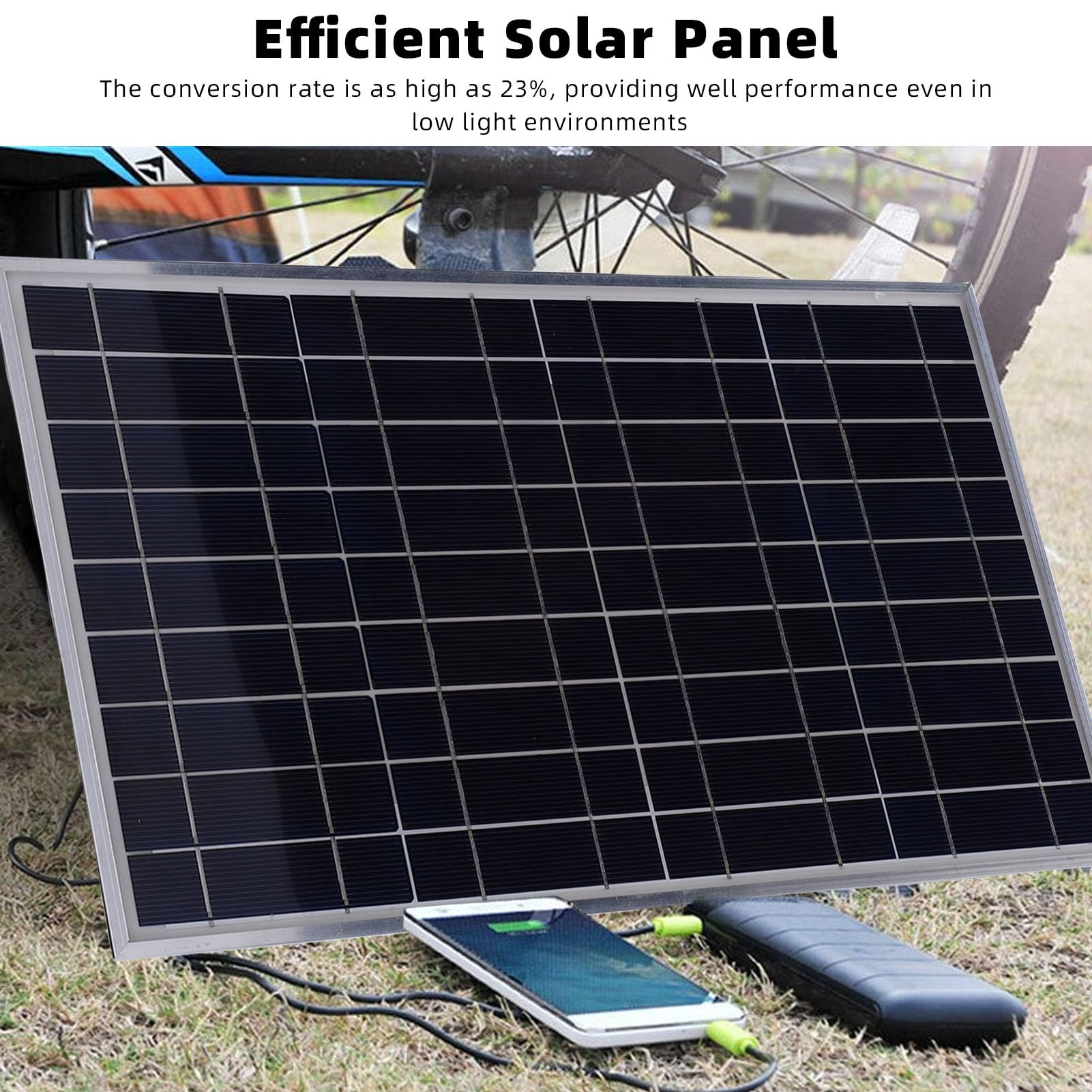 Fockety Kit Pannello Solare 100W 12V Monocristallino con Controller di Carica 10-50A