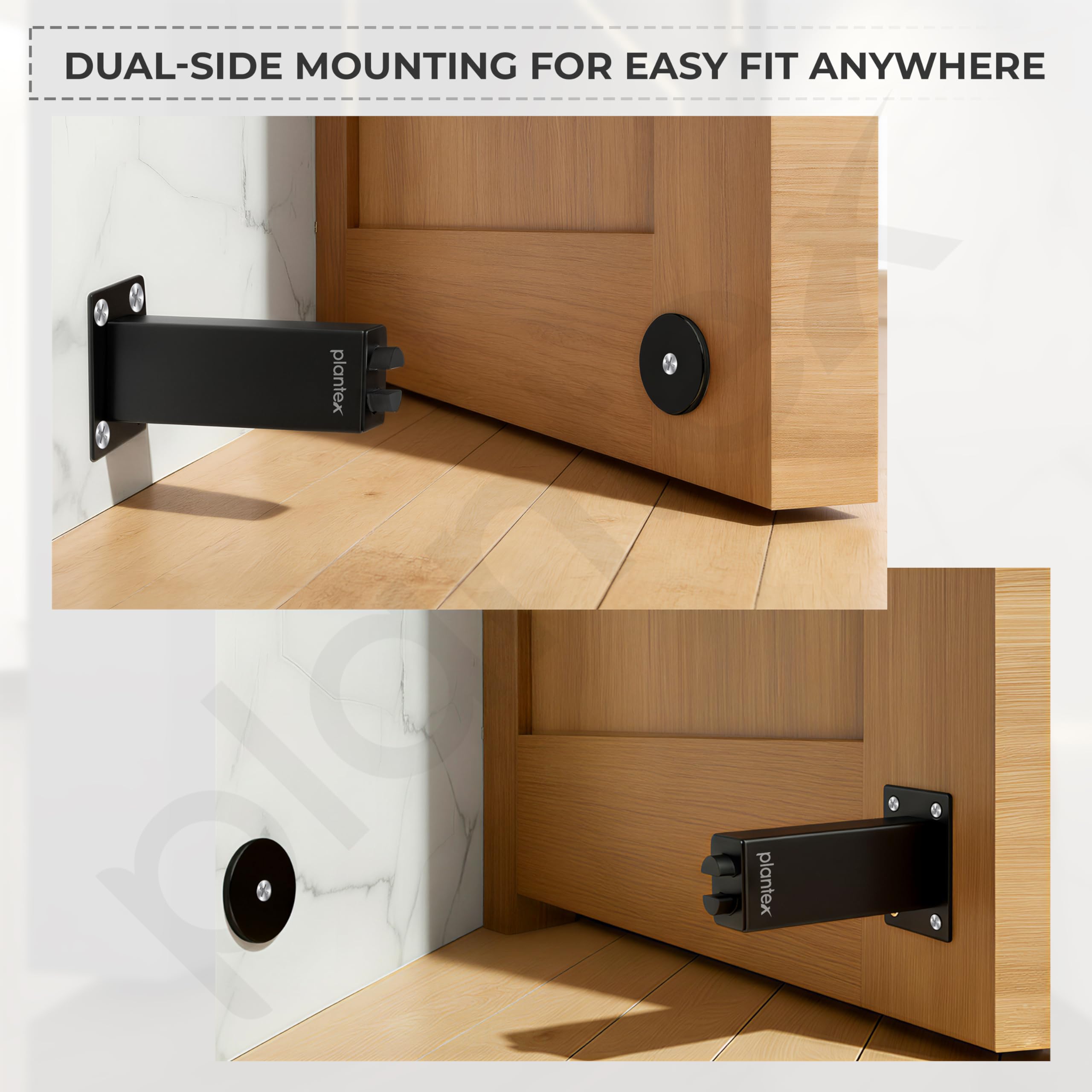 Plantex Stainless Steel Wall-Mounted Magnetic Door Stopper/Magnets to Hold Door/Doors Catcher for Wooden Door/Stops for Door - Pack of 1 (Matt Black) — Amazon image 7