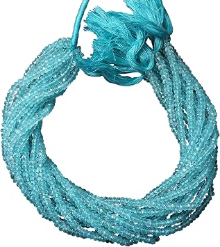 Natural Aquamarine Faceted Rondelle Strand, 4-5 mm Aquamarine Loose Beads, 13 Inch Strand by Gems Valley AMB-5523