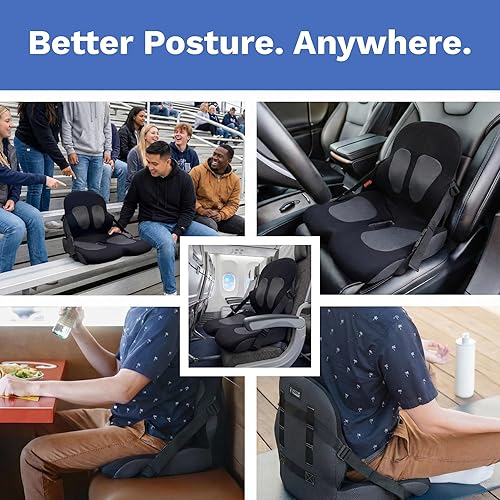 Miniatura 6 de Almohada de apoyo lumbar para silla de oficina  Cojín de espuma viscoelástica ajustable, desarrollado por médicos, alivio ergonómico de la presión y