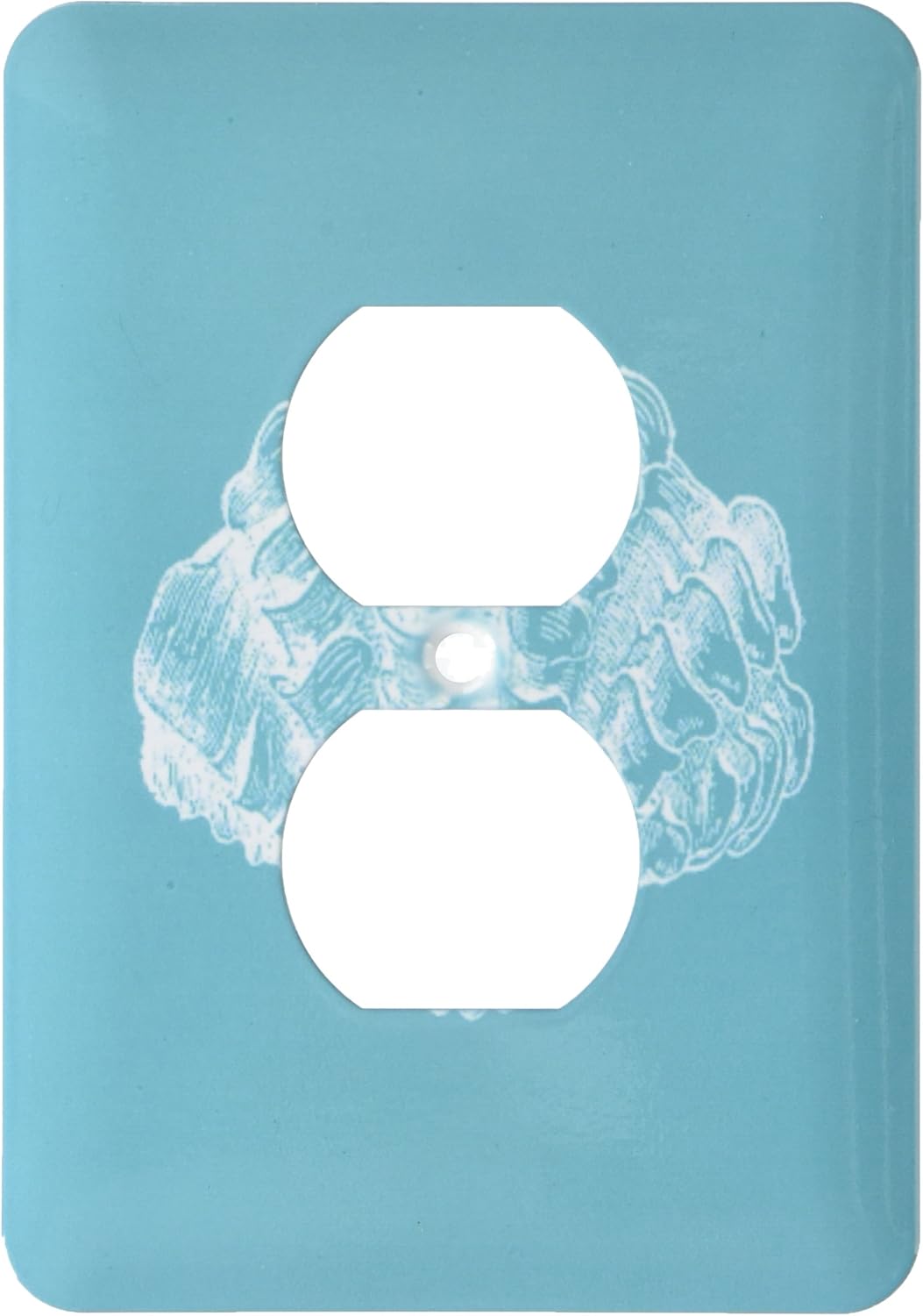 3dRose lsp_164973_6 Teal Blue Seashell Etching Print Modern Sea Shell Clam Beach Ocean Light Switch Cover