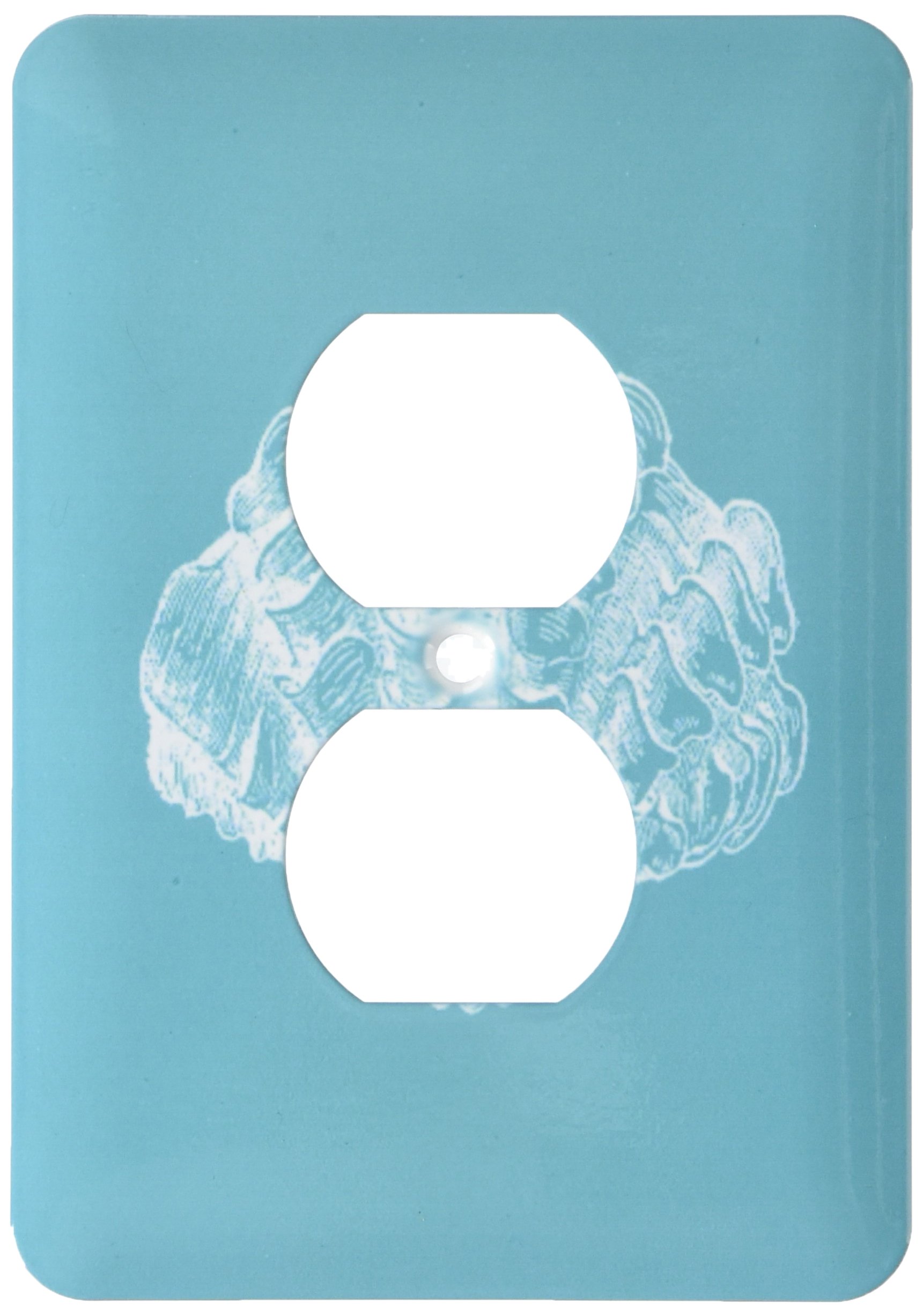 Bleu sarcelle seashell etching interrupteur déco plage pour un salon style bord de mer