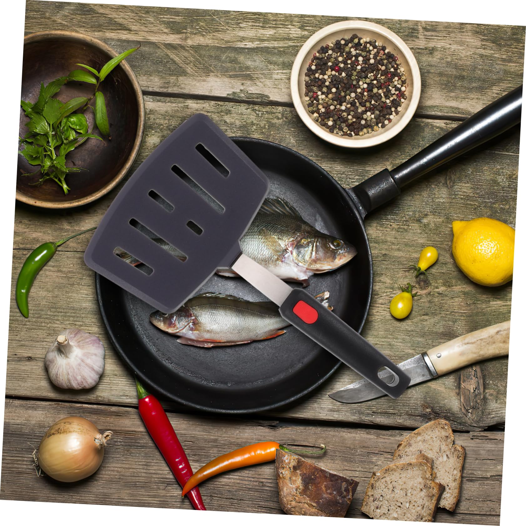 3 Pièces Spatule de Cuisine Silicone Résistante Chaleur Spatule à Frire Portable pour Poêles