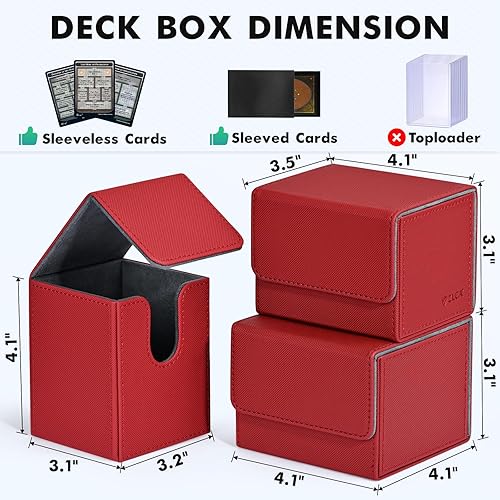 Miniatura 4 de MTG YuGiOh - Caja de cartas para cartas intercambiables, MTG YuGiOh con capacidad para más de 100 tarjetas de una sola manga, caja de almacenamiento