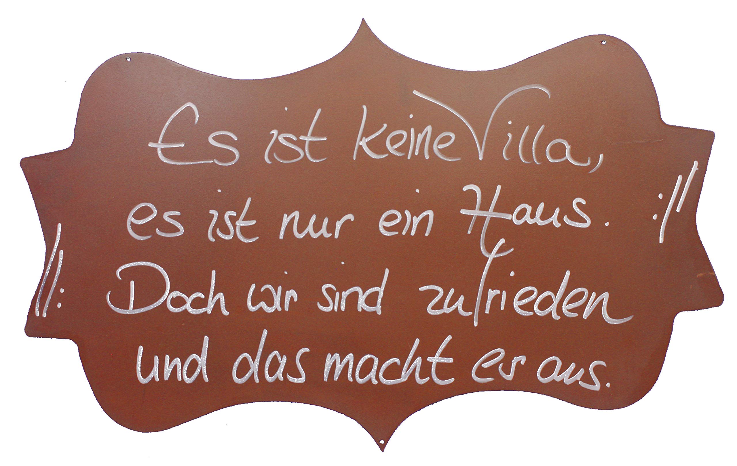 Rostikal | Rost Spruchtafel Haus | Dekoschild zum Hängen aus Metall in Edelrost | 50 x 30 cm