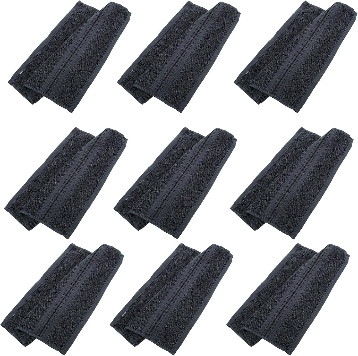 12pcs Deep Gray Cotton Facial Towels Makeup Remover Cloths Soft Absorbent Washcloths for Bathroom and Salon Use 34x34cm