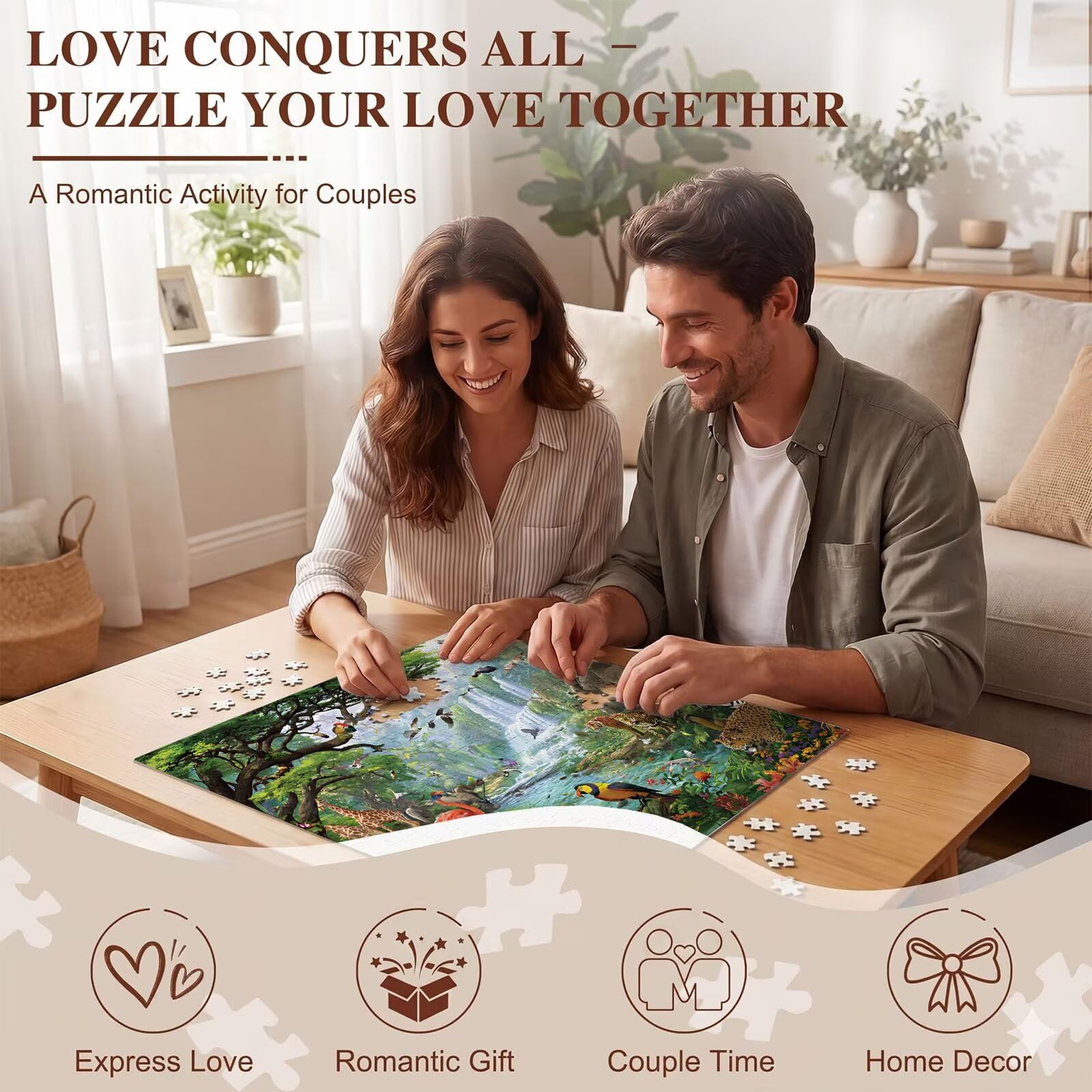 Puzzle 4000 Teile, Holzpuzzle Erwachsene 141 x 87 cm, Kniffliges Denksport Spiel, Großer Puzzlespaß für anspruchsvolle Liebhaber, Familienspiel, Puzzles für Dekor und Geschenk Tier tropisch f0-158