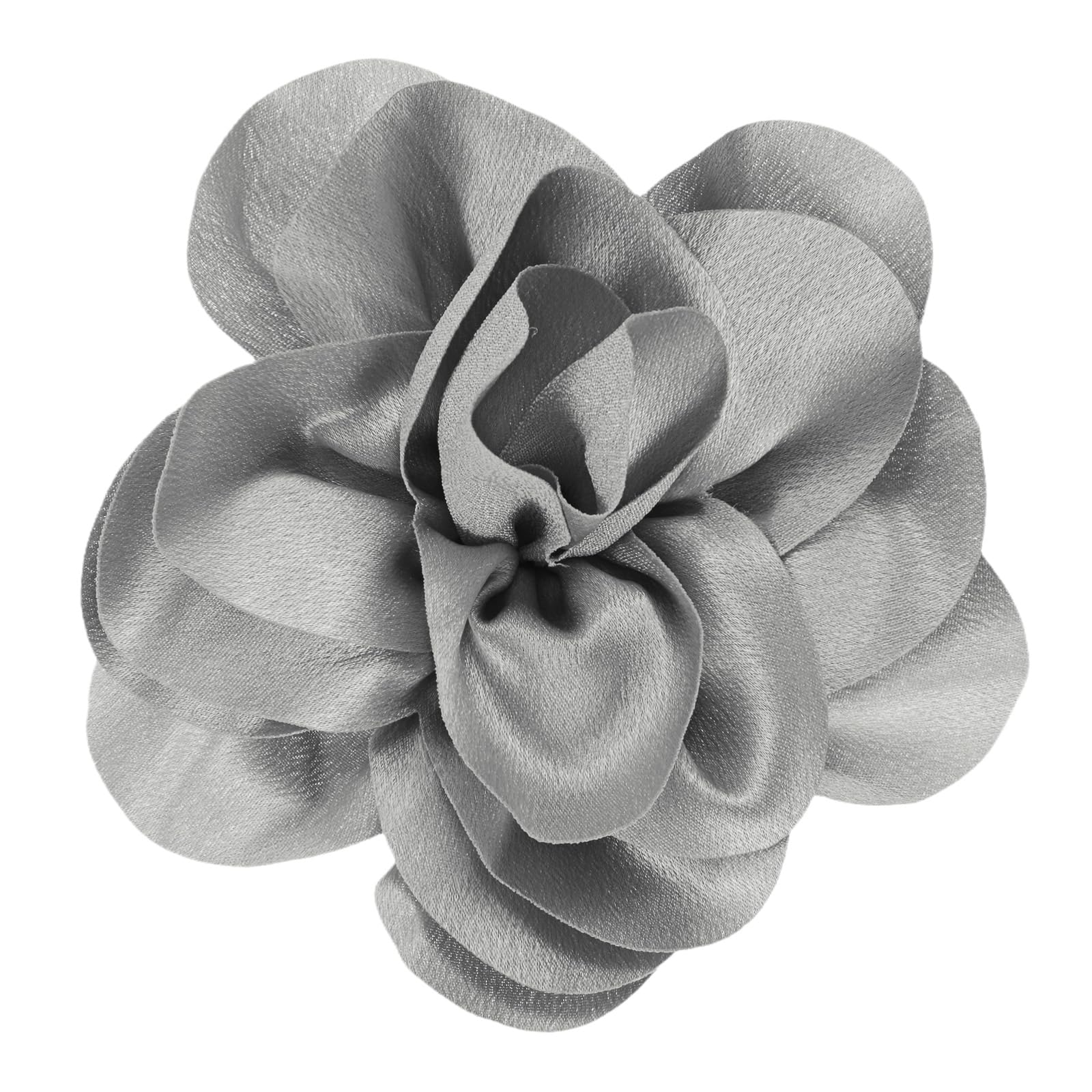 M METERXITY Rose Flower Brooches and Pins for Women 5.5 Inch Lapel Pins Dainty Satin Fabric Big Camellia Hair Flowers Clips for Wedding/Parties/Clothes/Jewelry [14cm