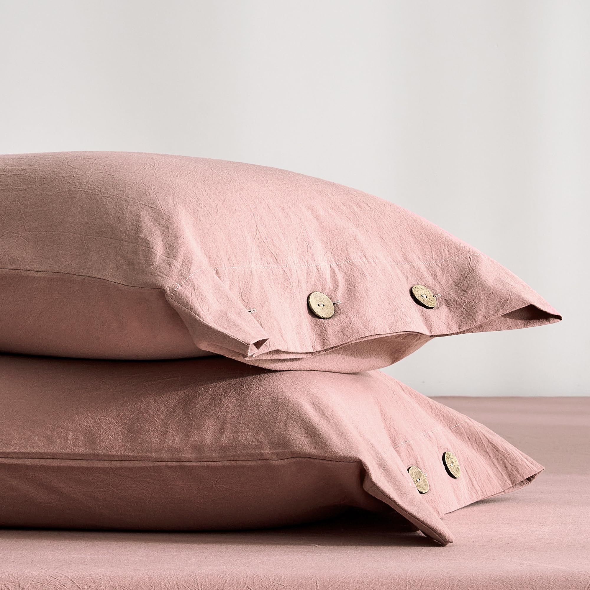 Photo 1 of JELLYMONI Washed Cotton Pillowcases King 2-Pack