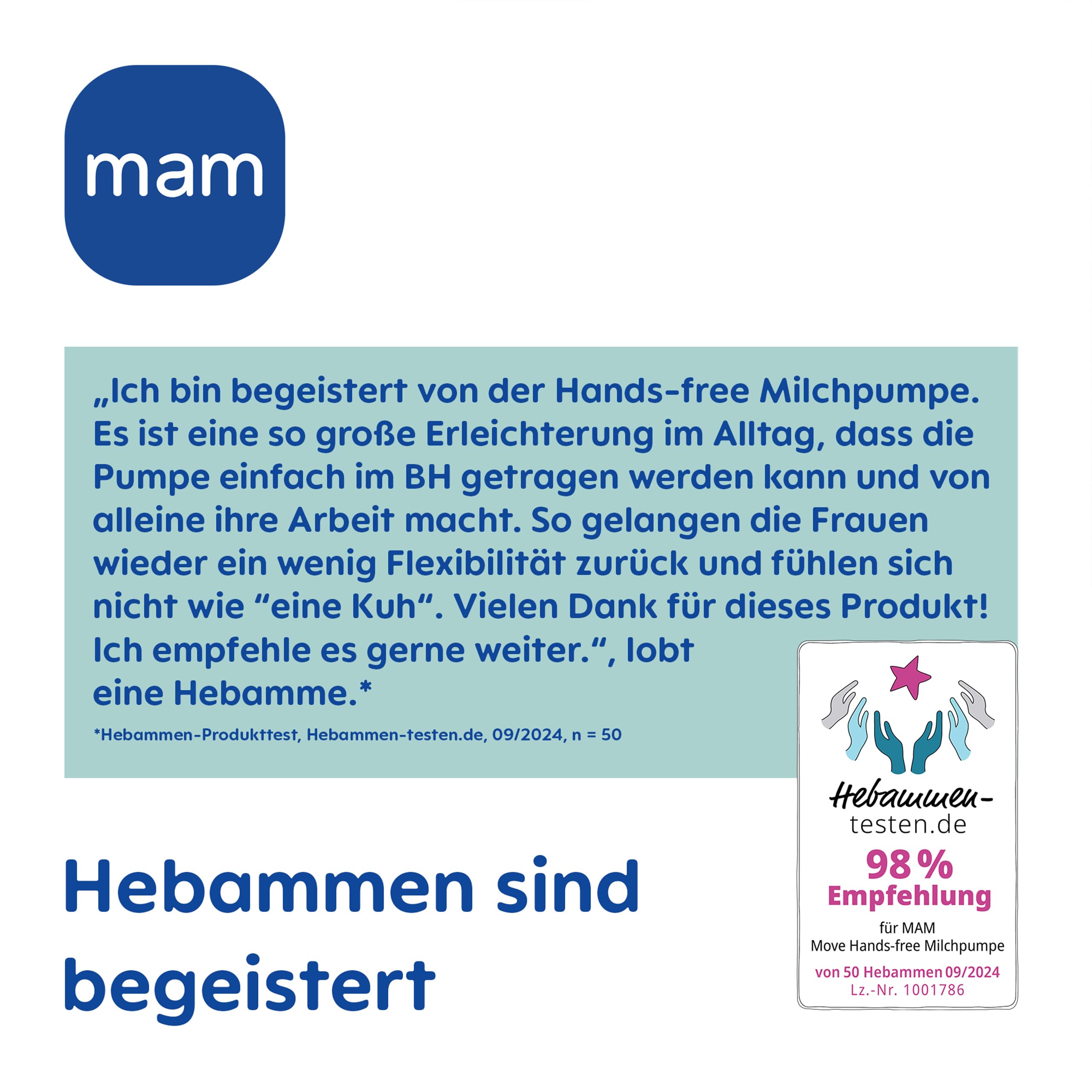 MAM Move Milchpumpe | 50-Jahre MAM Jubiläum Set inkl. kostenlosem Travel Case | Handsfree ohne Schläuche oder Kabel | schlankes Design passt in jeden BH | 3 Modi für diskretes und effizientes Abpumpen