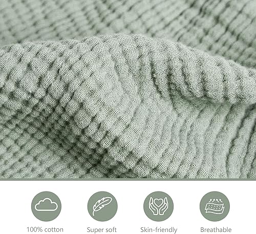 Miniatura 2 de Paquete de 2 fundas de muselina para lactancia materna, suave y transpirable, 100% algodón