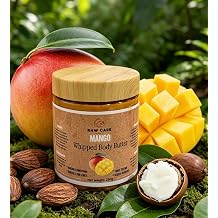 Mango Whipped Body Butter, 100% Pure Mango Butter, Deep Moisturiser for Dry and Sensitive Skin, 250g