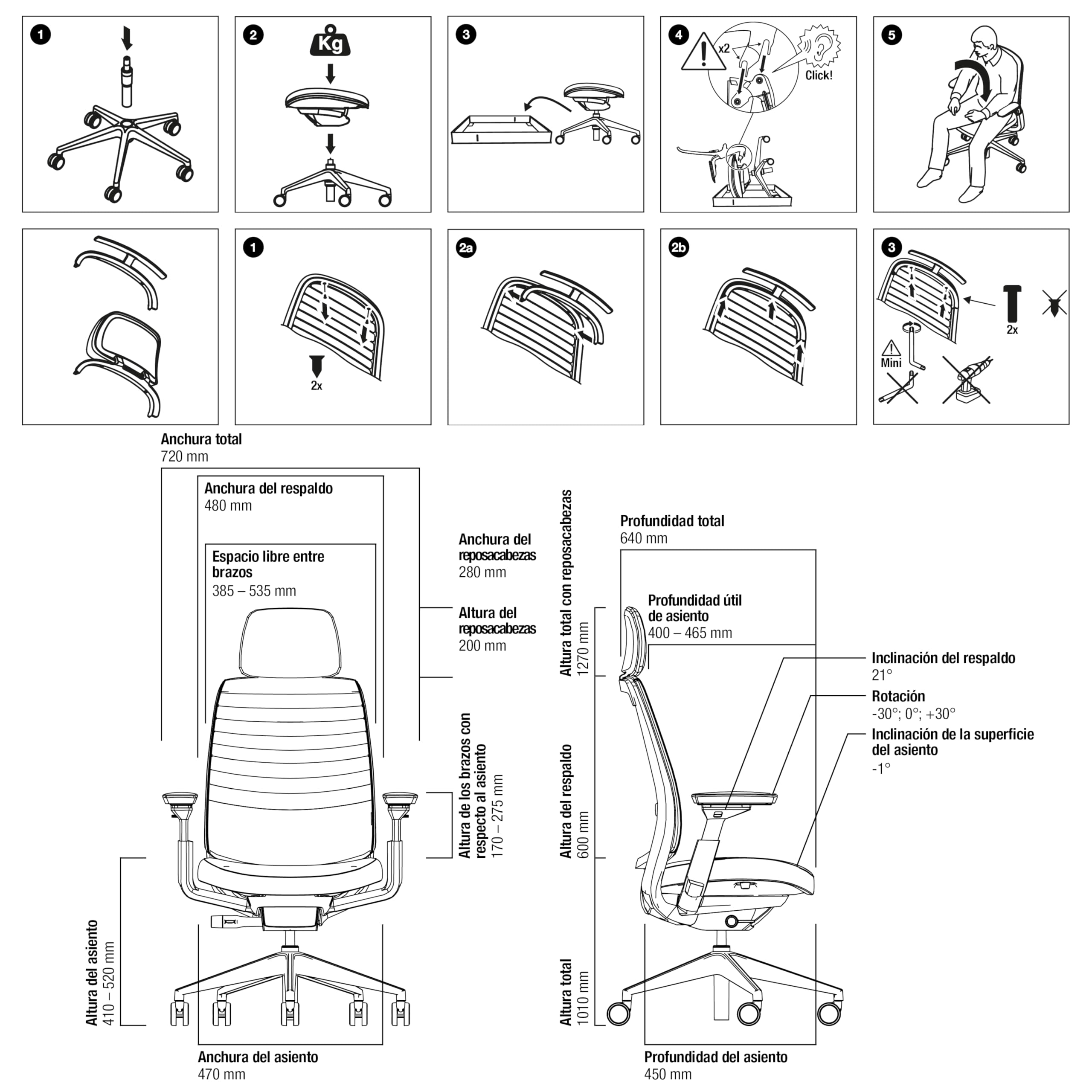 Steelcase Silla ergonómica: Series 2, Soporte Lumbar, reposa Cabeza, Ónix