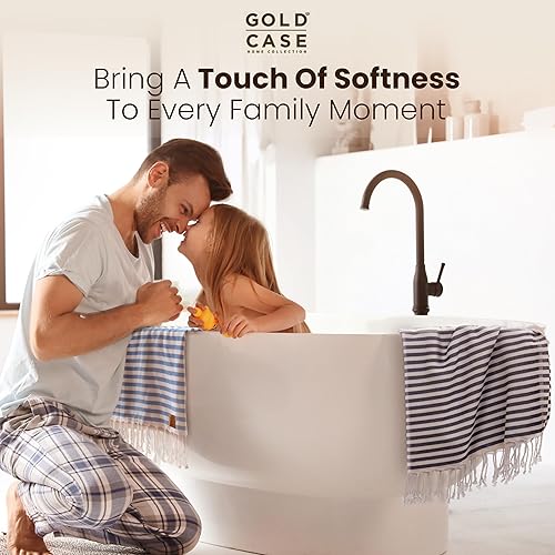 Miniatura 4 de Gold CASE - Juego de 5 toallas de mano turcas para baño, 20 x 40 pulgadas, 100 % algodón, toalla de mano de cocina MYRA para spa, cara, té y paño de