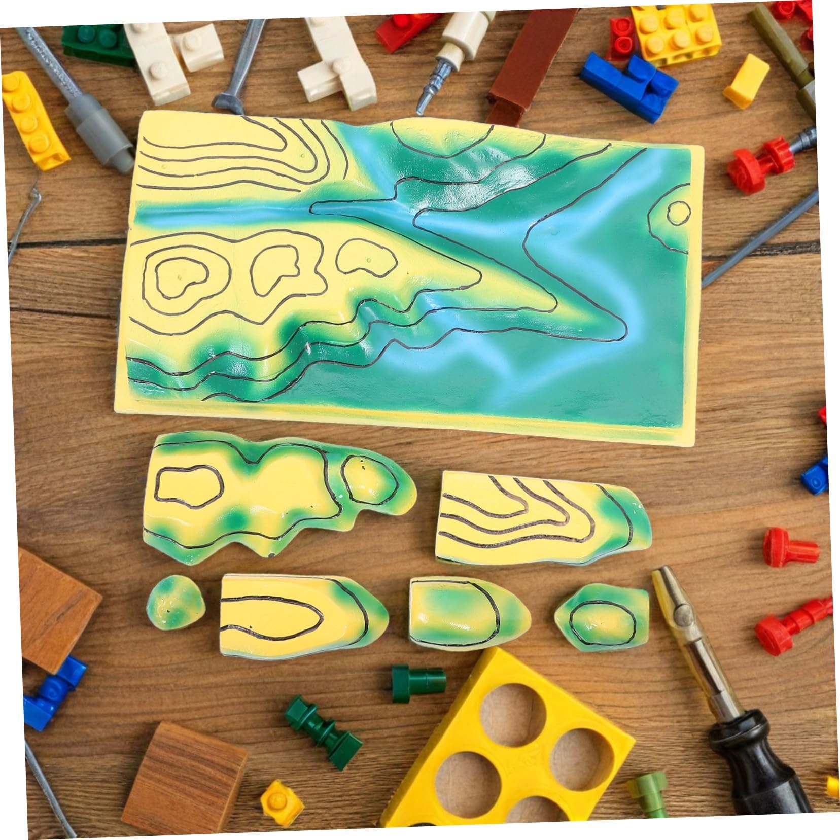 Rappresentazione Topografica Geografica 3d in Pvc per Lezione di Geografia