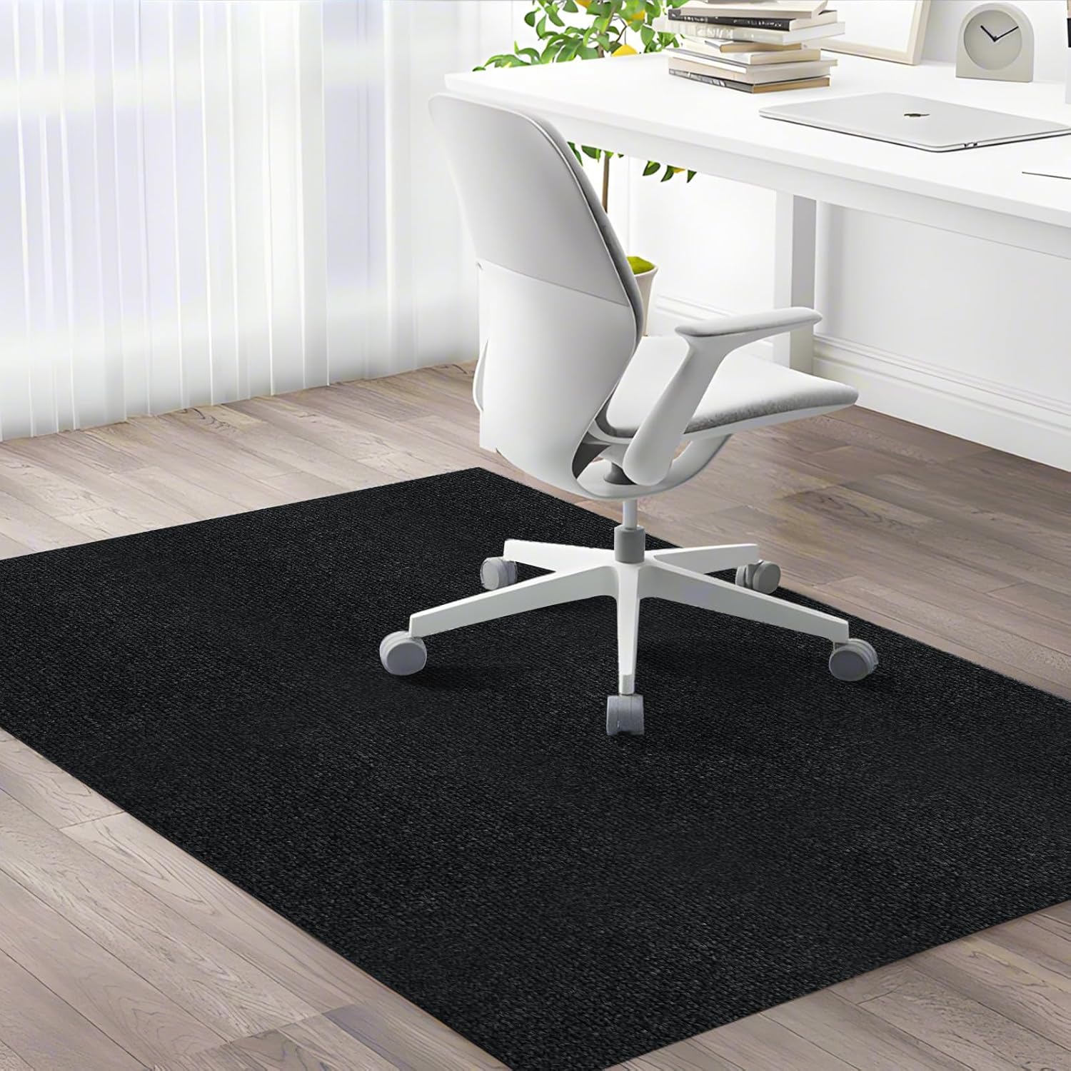 YAYODS Office Chair Mat for Hardwood Floor, 35" x 59" Large Computer Desk Chair Mat Rug, Anti Slip Floor Protector for Office, Home (Black)