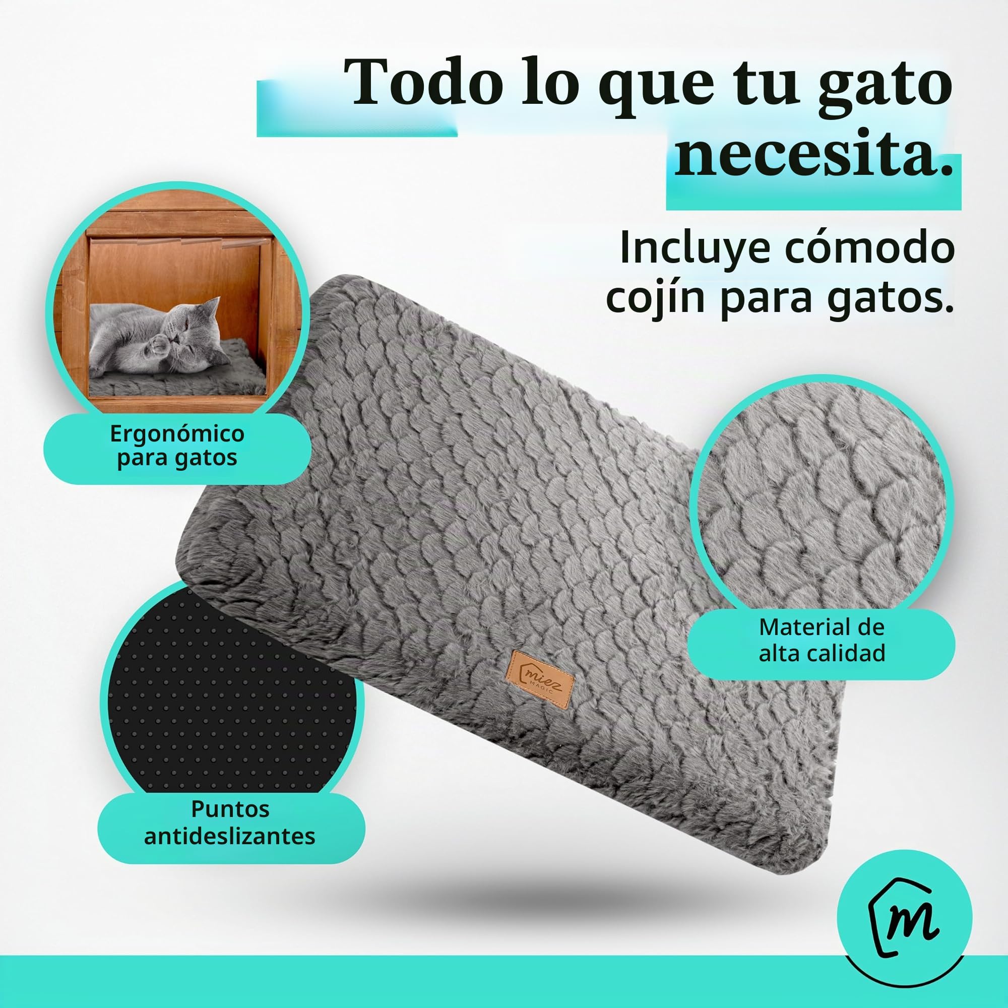Casa para gatos exterior resistente al invierno aislada, robusta casa para gatos de madera de abeto, resistente al agua y aislada con bisagra en el techo, cómoda cabaña para gatos, incluye