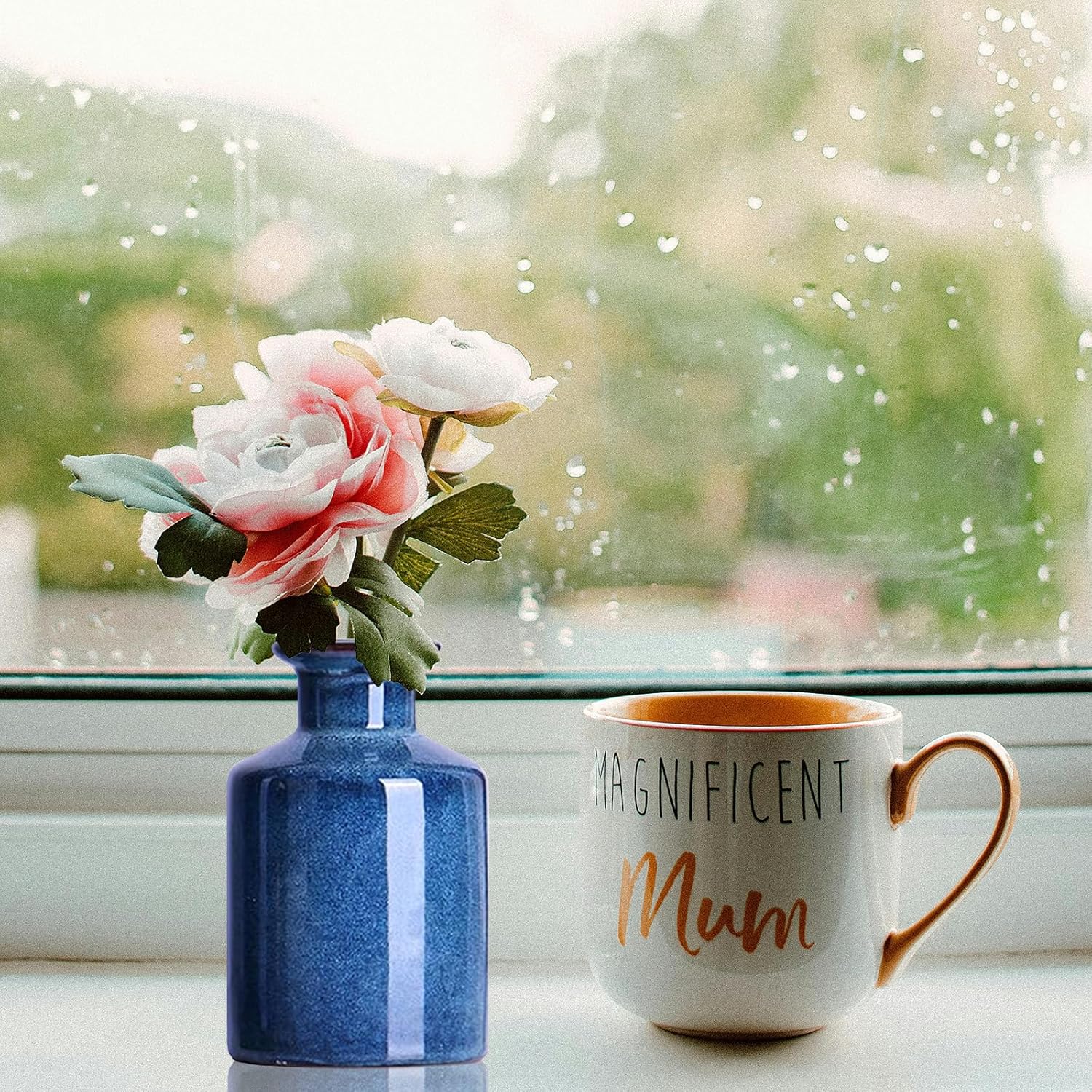 Navy Blue Ceramic Vase Set 3 for Home Decor, Dining Table Centerpiece Farmhouse Fireplace Decor, Living Room Decoration, Bookshelf and Entrance Centerpieces - Image 5