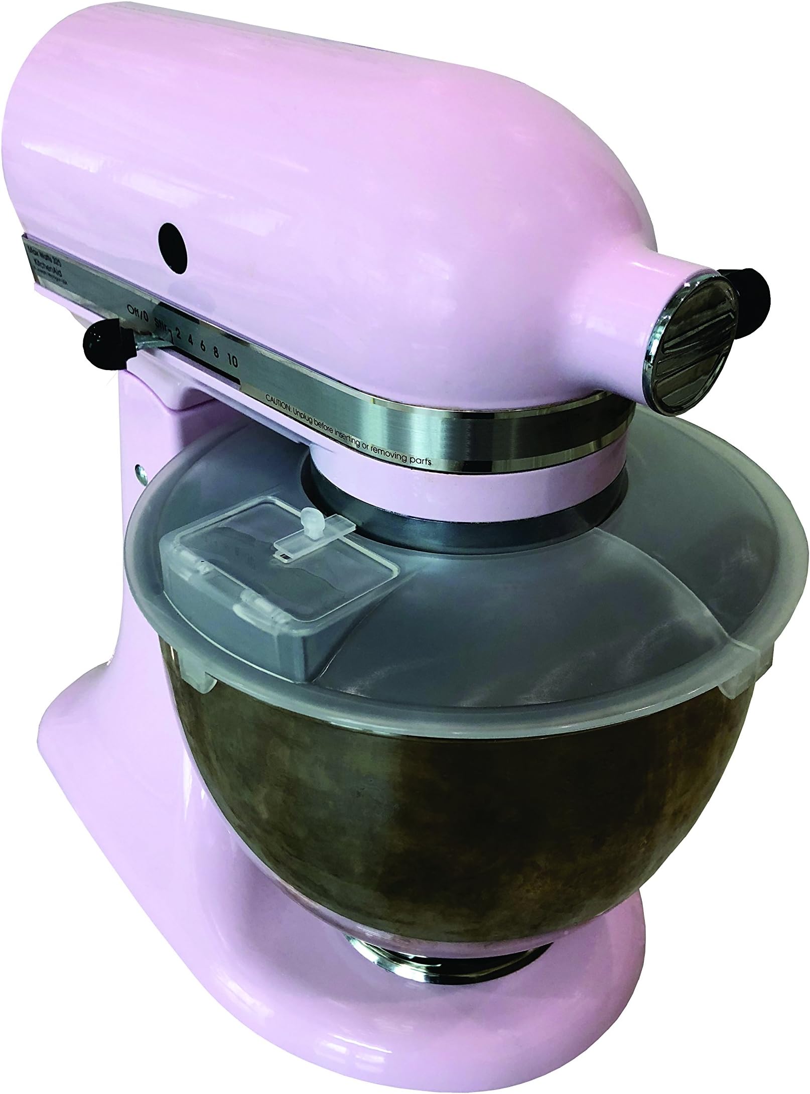 Good Cushion Kitchen Aid, 3 in 1 Clear Mixing Cover Accessory fits the 4.5 or 5 quart stainless steel bowls, U.S.A. Pat. Pending, by Axis International, 9"