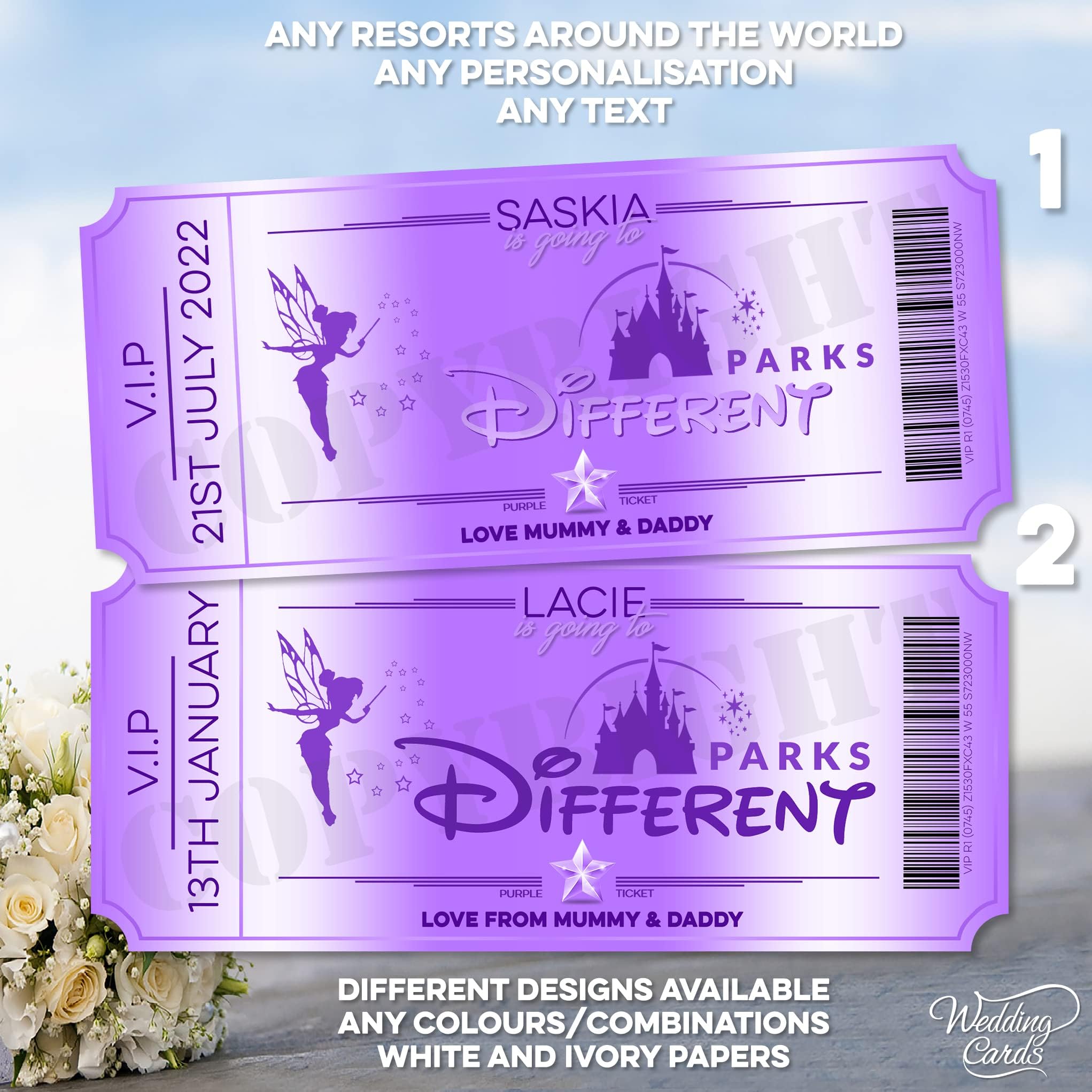Personalised Surprise Reveal Ticket Journey Card