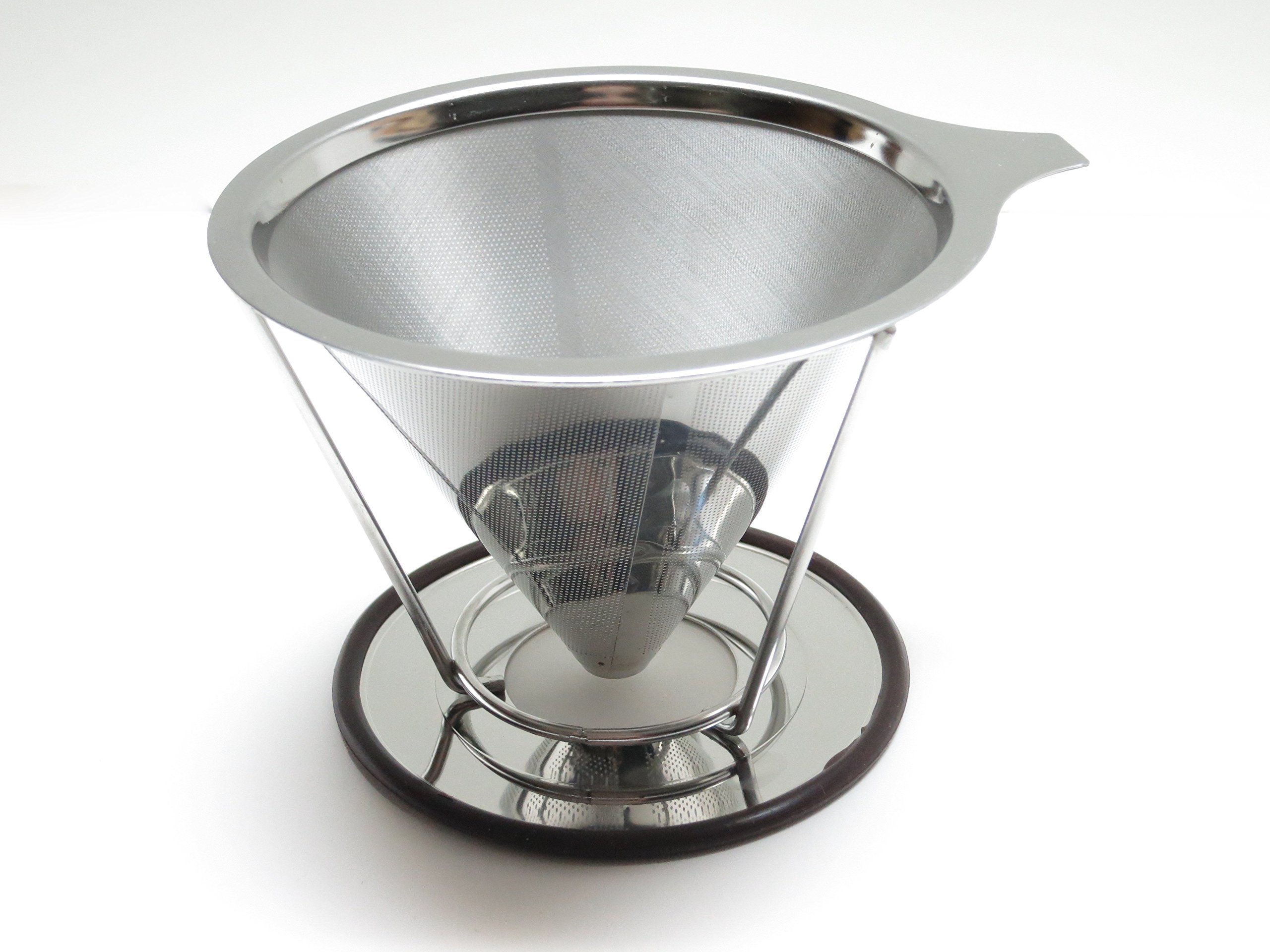 Pour Over Coffee Filter: Stainless Steel Reusable Coffee Dripper and Brewer with Pour Over Coffee Stand