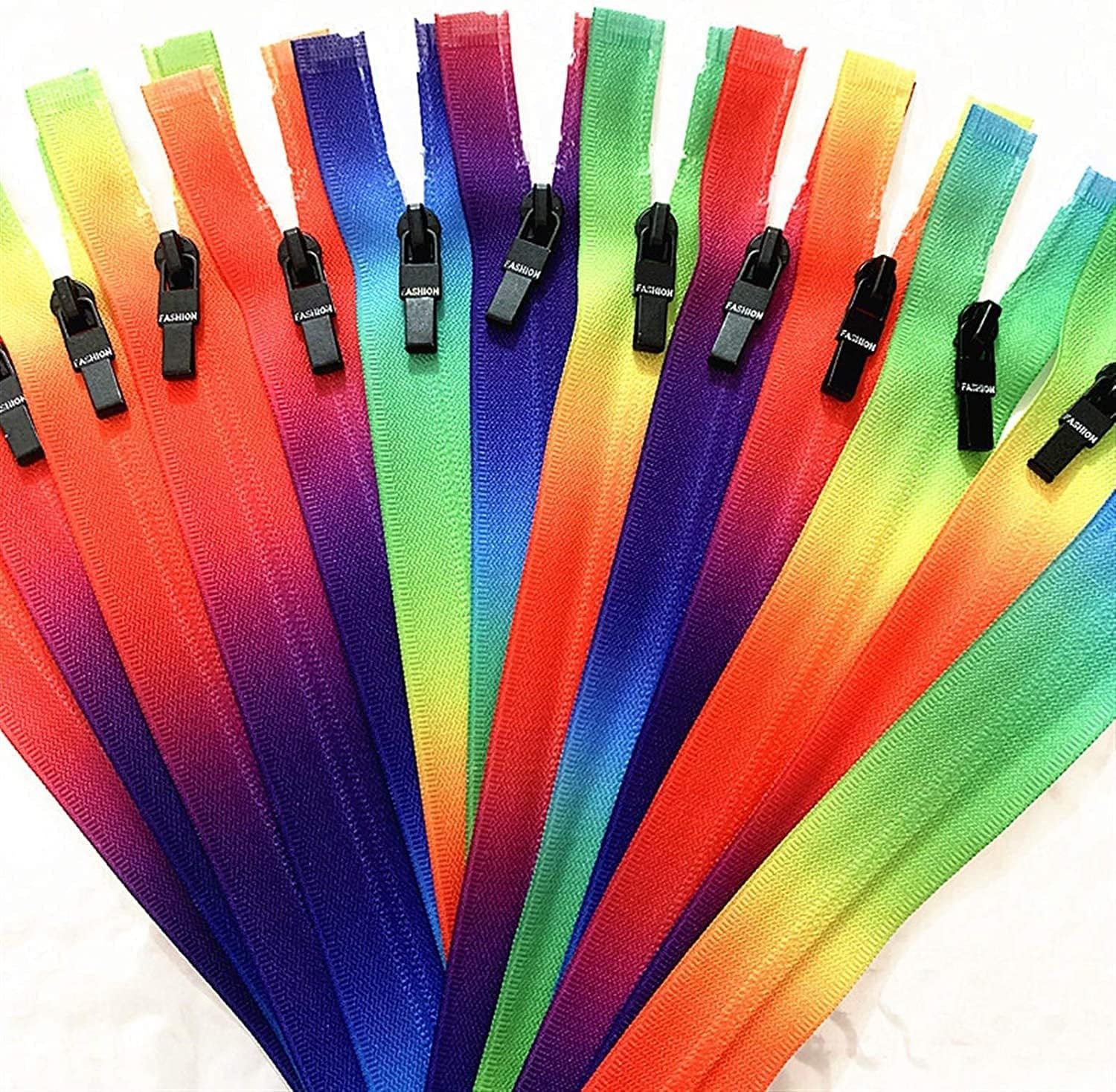 Cremalleras de metal，Cremalleras de bobina de nailonCremallera, cremalleras 5 piezas 3 # Cremallera de nailon colorida de extremo abierto, Sastrería, Artesanía de costura, 20-70 cm (8-27,5 pulgadas),
