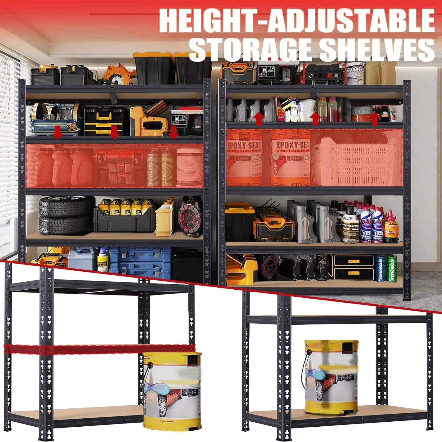 Industrial Tool Rack | Thickened Metal | Heavy Duty Hardware Organizer Universal Tool Storage Rack