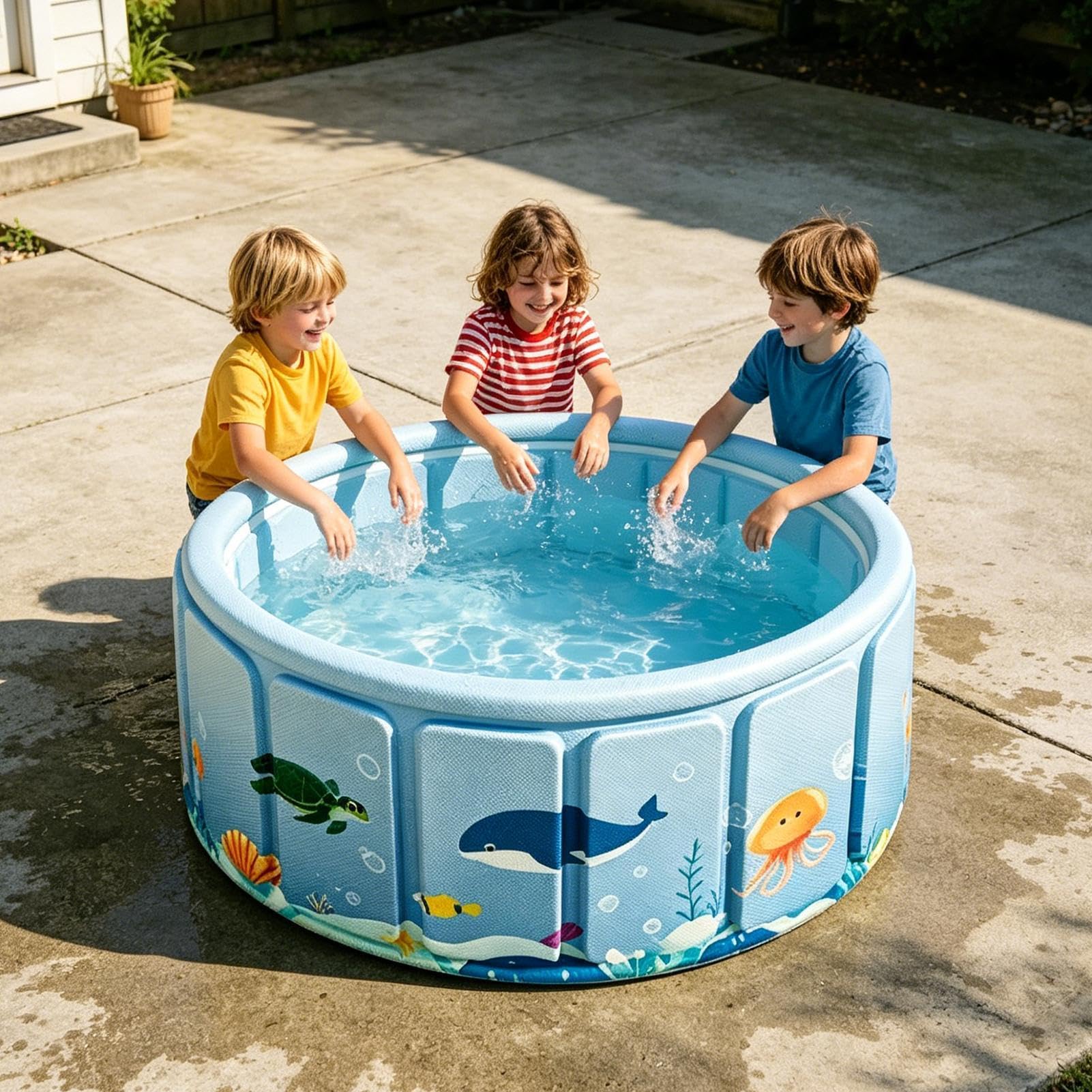 Piscina plegable para niños, piscina para el baño, piscina plegable interior, para perros, terraza, patio, exterior, jardín y para