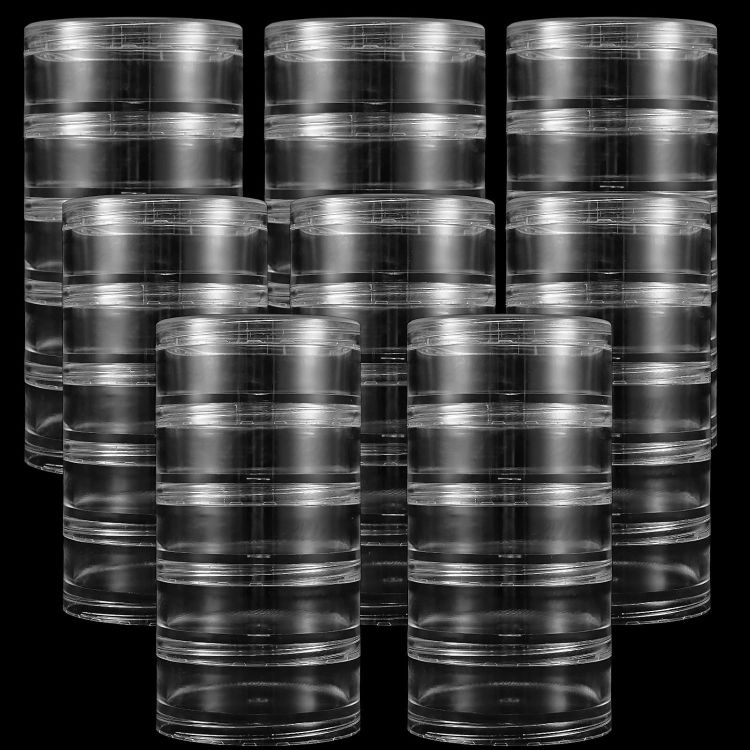 KOHAND 8 Column 5 Layers Stackable Plastic Storage Jar