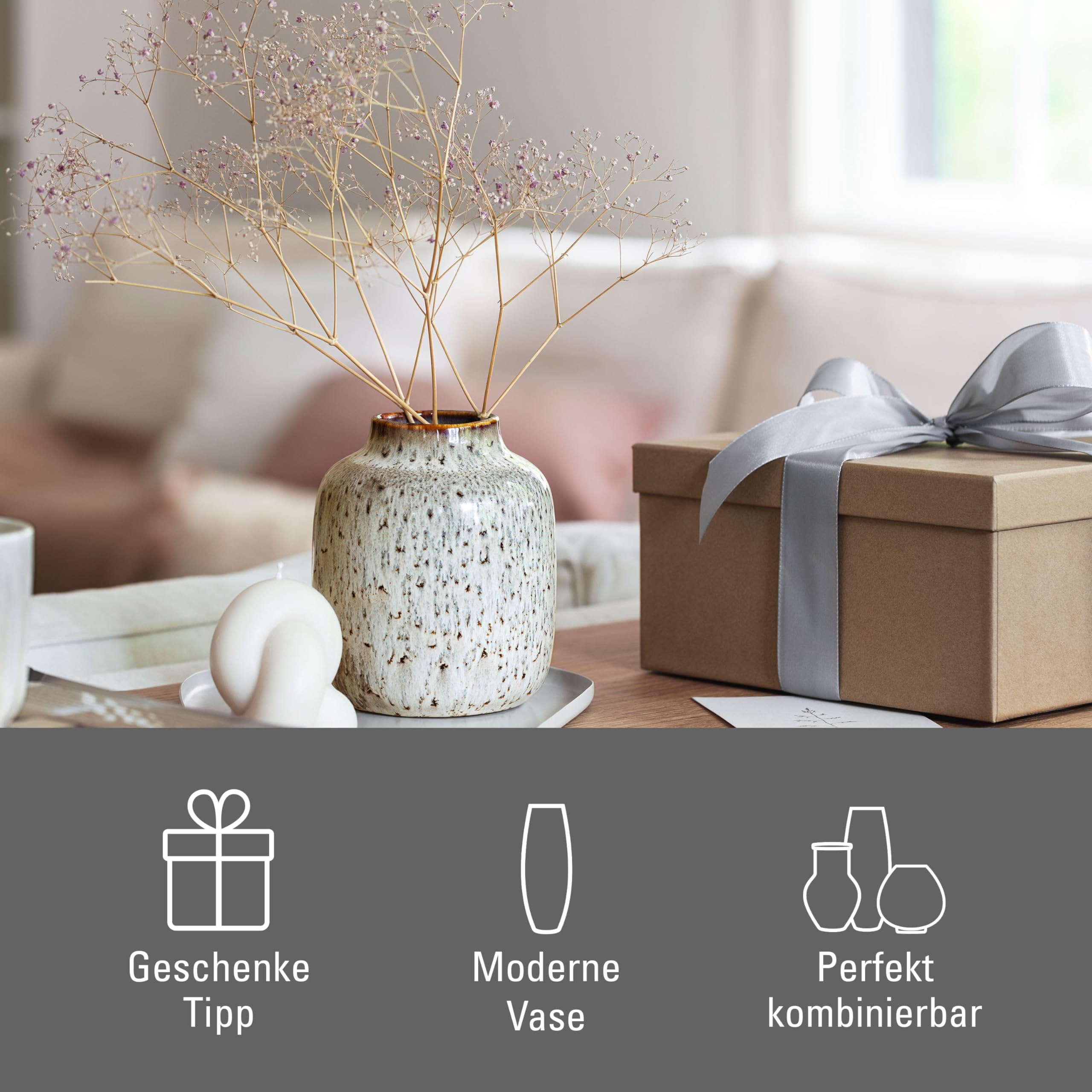 like. by Villeroy & Boch Lave Home vaso Shoulder, 12,5x12,5x15,5cm, beige