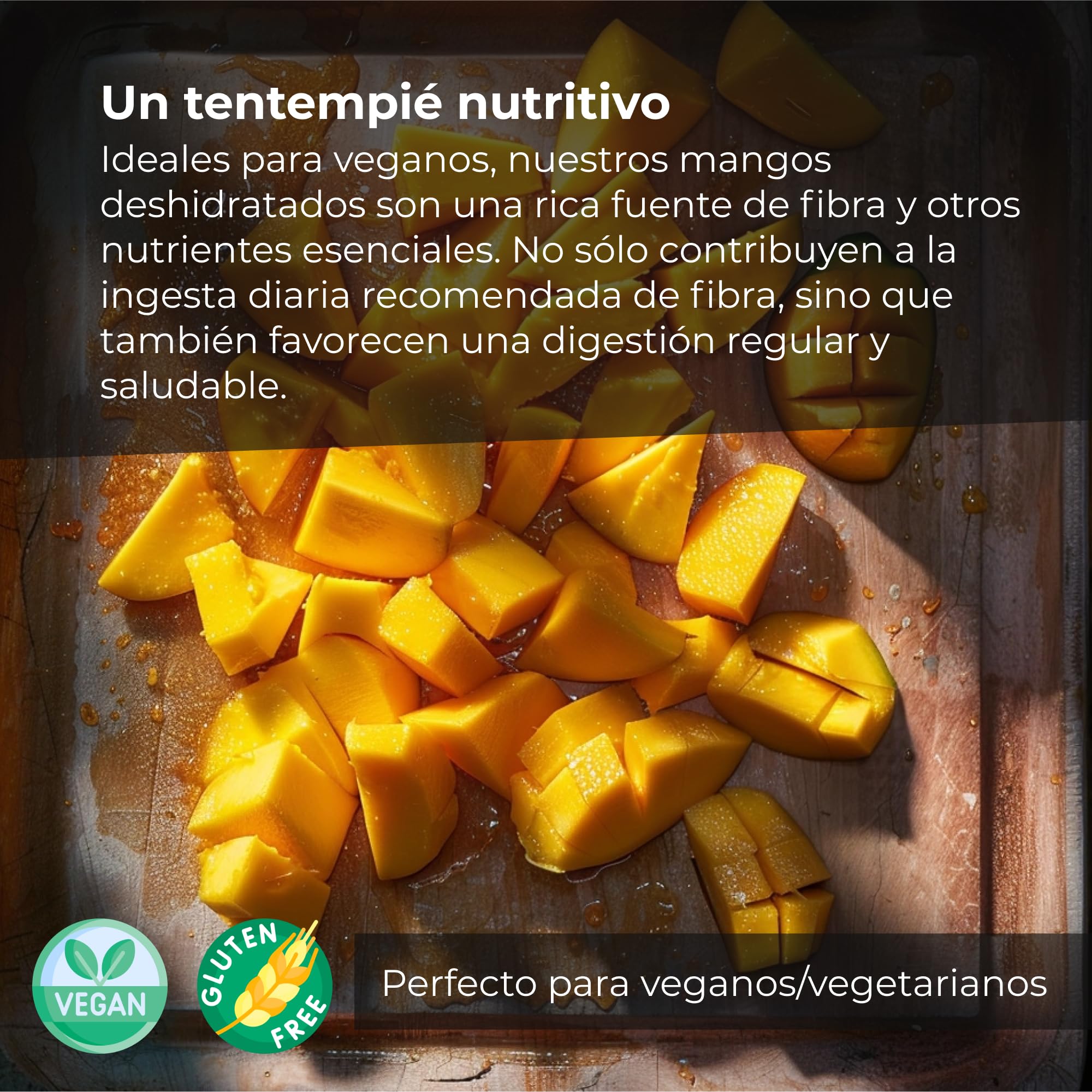 Mangos Deshidratados Sin Azúcar | 1Kg de trozos de mango de origen 100% natural | Crudos | Sin Aditivos y Sin Azufre | Fruta seca Dulce Sin Añadidos | Alta en Fibra | Dorimed