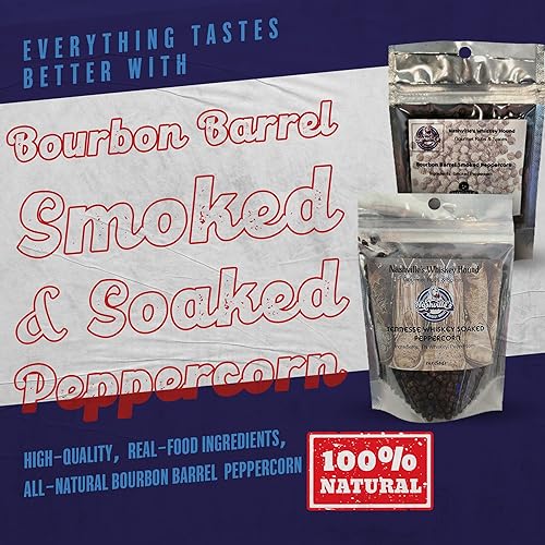 Miniatura 2 de Dos paquetes de granos de pimienta bourbon ahumados y whisky Tennessee empapados terrosos, granos de pimienta enteros, especias hechas a mano de