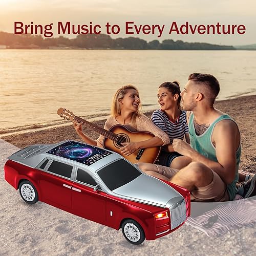 Miniatura 7 de Colección de altavoces Bluetooth modelo de automóvil Altavoces inalámbricos portátiles con sonido HD, luces LED de fiesta, radio FM, TWS estéreo,