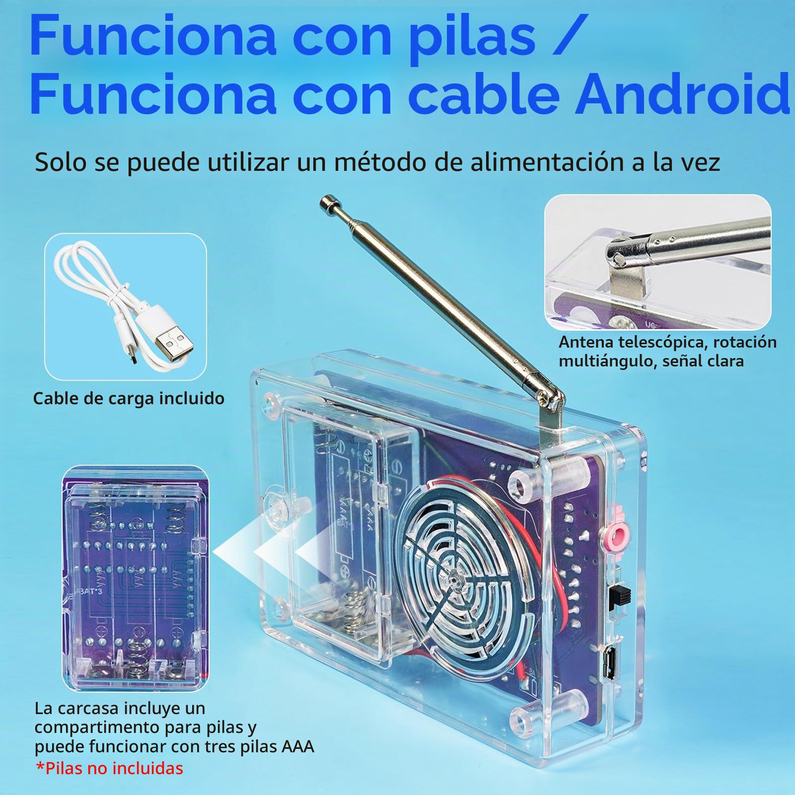 Kit de radio FM, kits de práctica de soldadura, kit de soldadura electrónica, kit receptor de módulo de radio 87-108 MHz (con estuche)