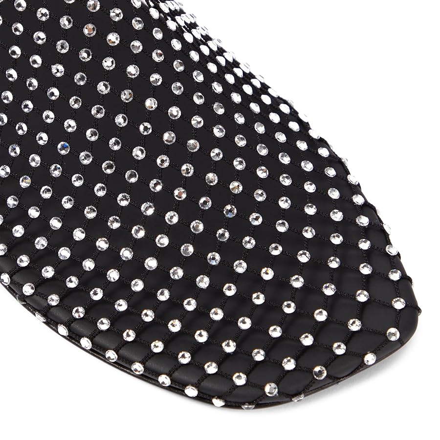 Amazon.com | HoanTiai Crystal-Embellished Mesh Flats Square