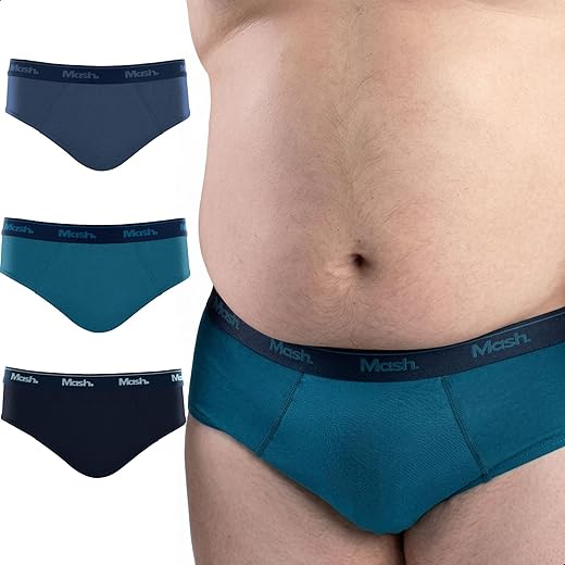 Kit 3 Cuecas Slip Plus Size Mash Algodão Cotton Respirável Masculina