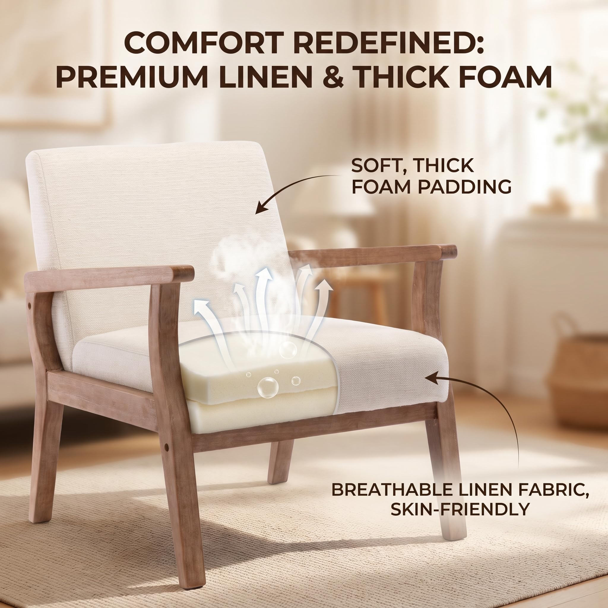 Amazon.co.jp: CIMOO ミッドセンチュリーモダンアクセントチェア