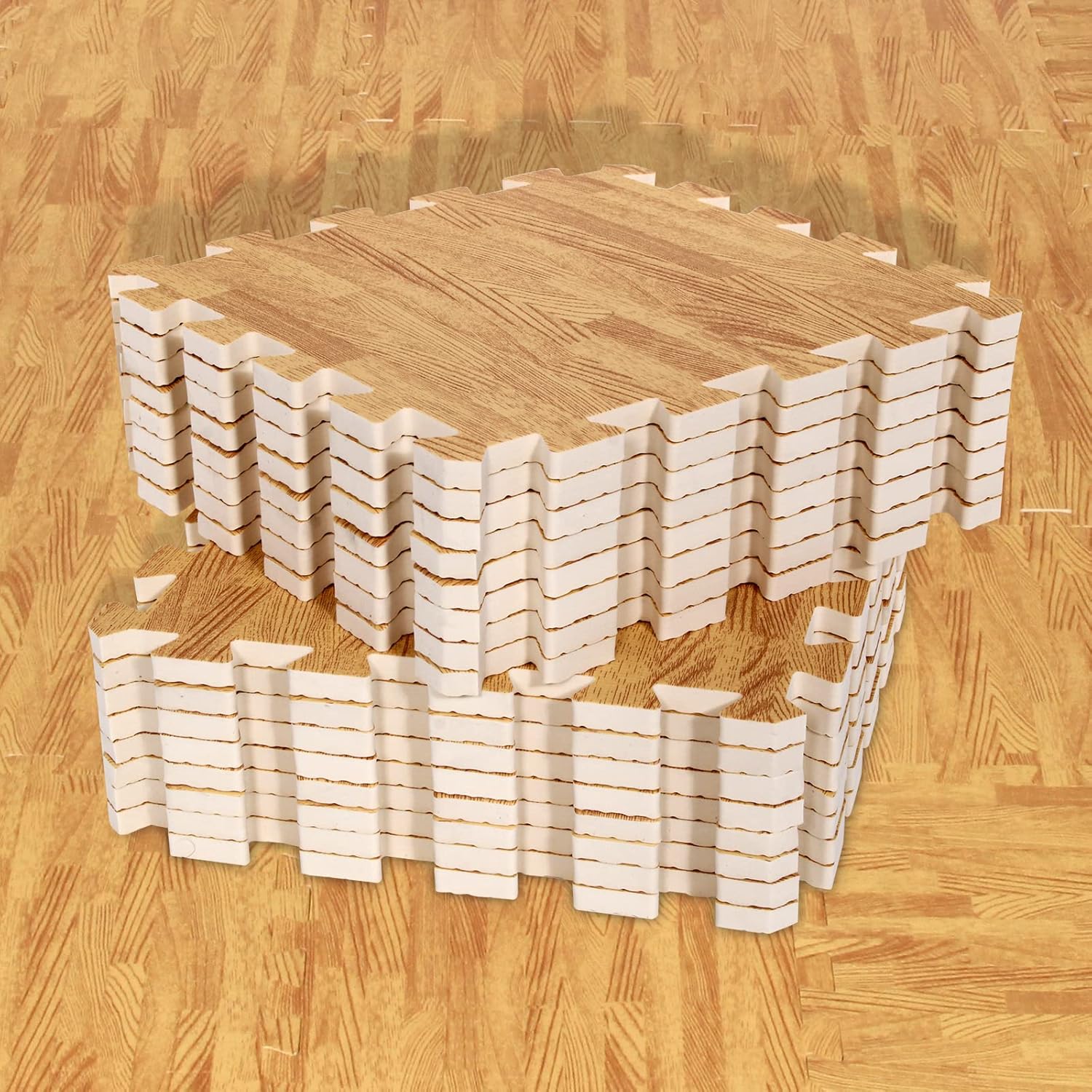 Transform Your Space: A Review of 16pcs Wood Grain EVA Foam Mats for Kids and Play Areas