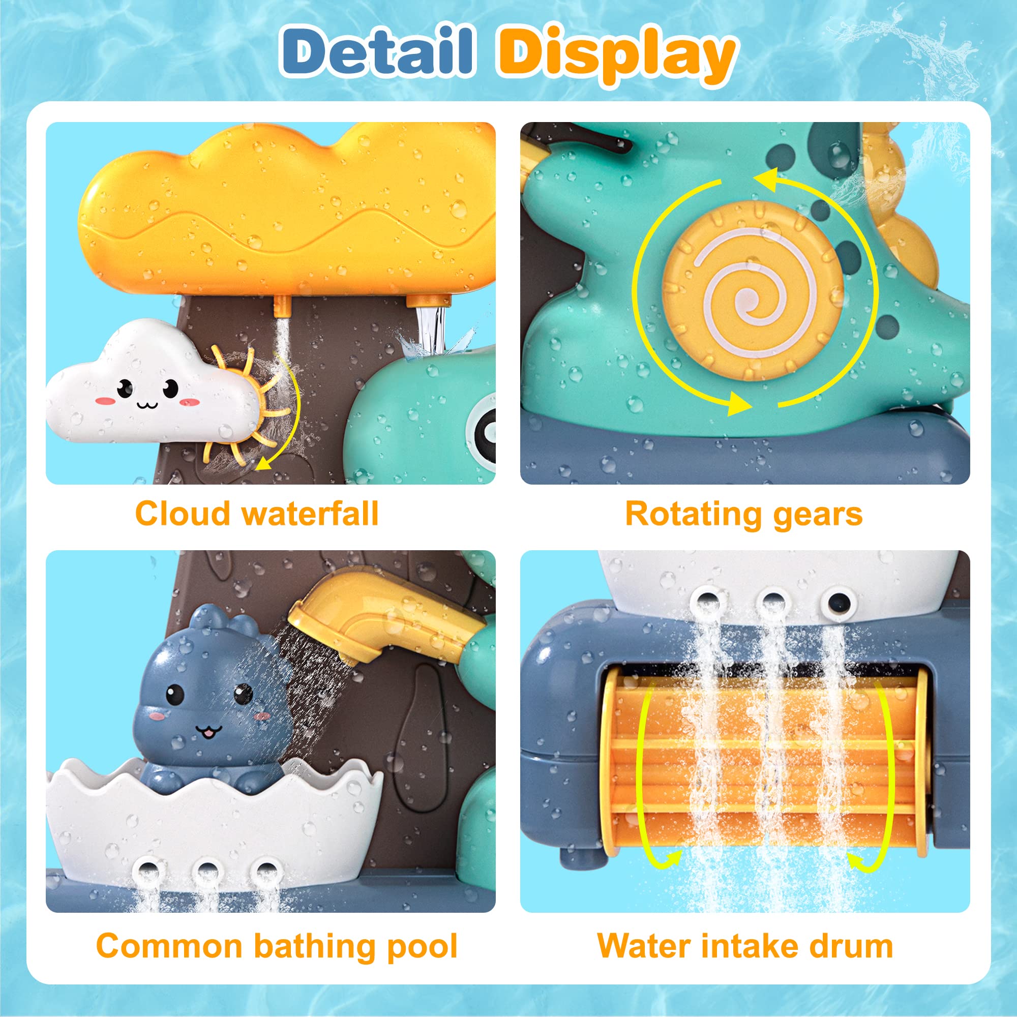 Giocattolo Da Bagno A Cascata Dinosauro - Con Ventose, Per Bambini 1-6 Anni - Foto 4