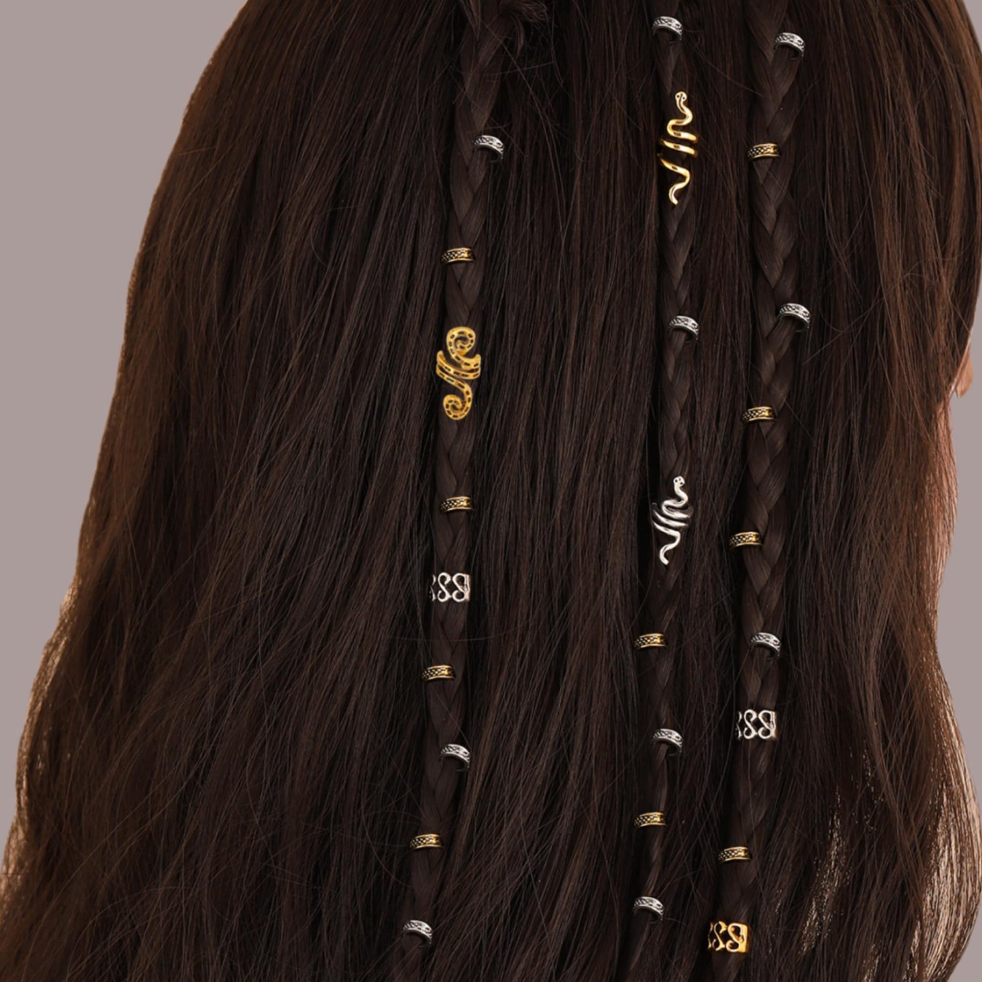 200‑teiliges Dreadlock‑Schmuck‑Set – Gold & Silber, Aus Alu, Mit Aufbewahrungsbox