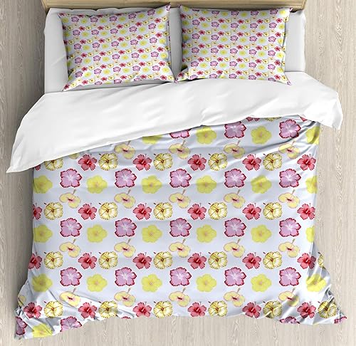 Miniatura 10 de Ambesonne Synthwave Duvet Cover Set, Retro Futurism Inspired Illustration Artwork with Sun and Palms, Decorative 3 Piece Bedding Set with 2 Pillow