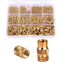 M2 M3 M4 M5 Threaded Inserts Kit,520Pcs Heat Set Knurled Nuts for 3D Printing Components, High-Tensile Strength Embedded Brass Threads for Plastic, PLA, PETG, ABS